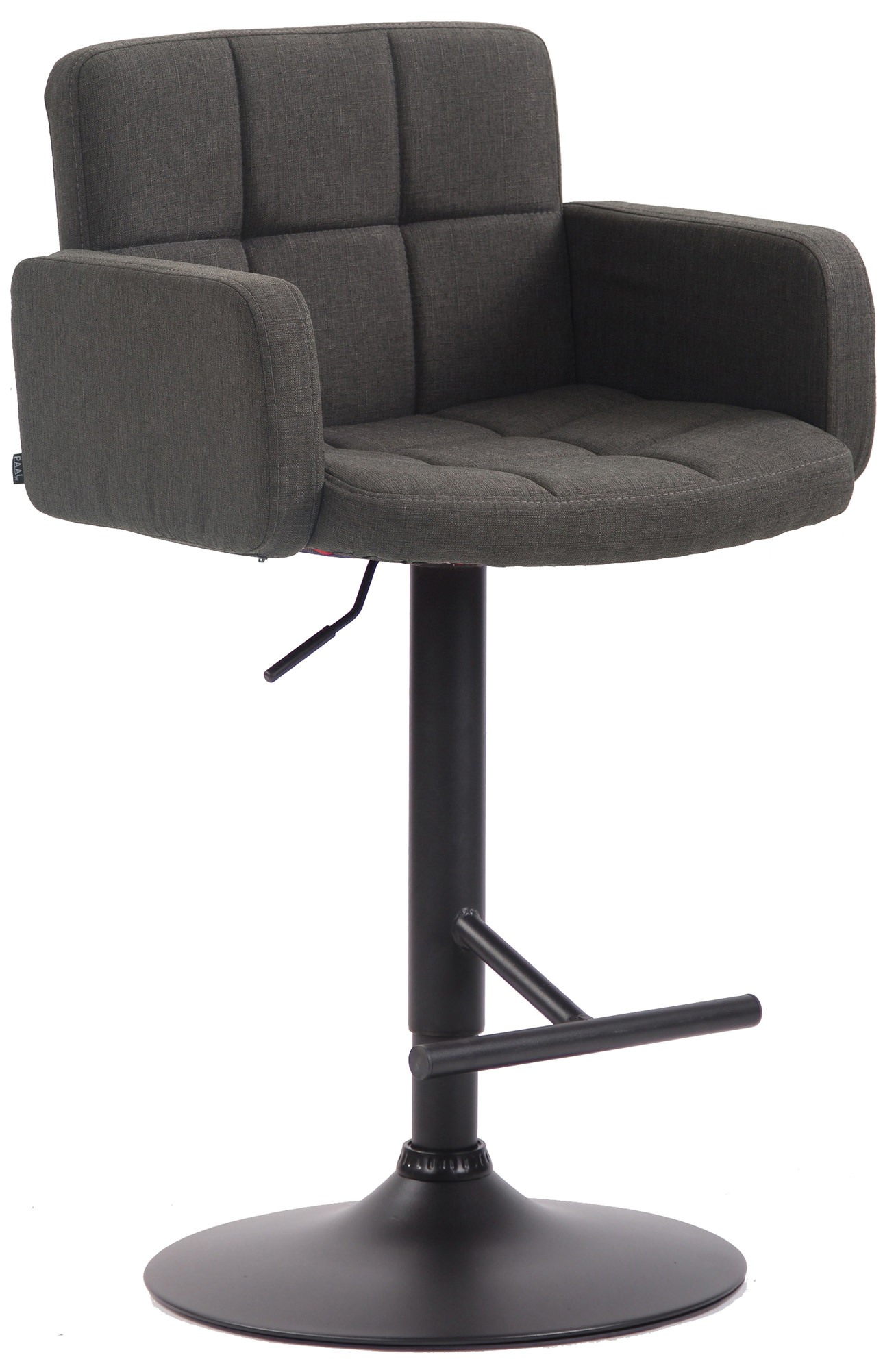 Tabouret De Bar Los Angeles, Tissu Noir Gris Foncé