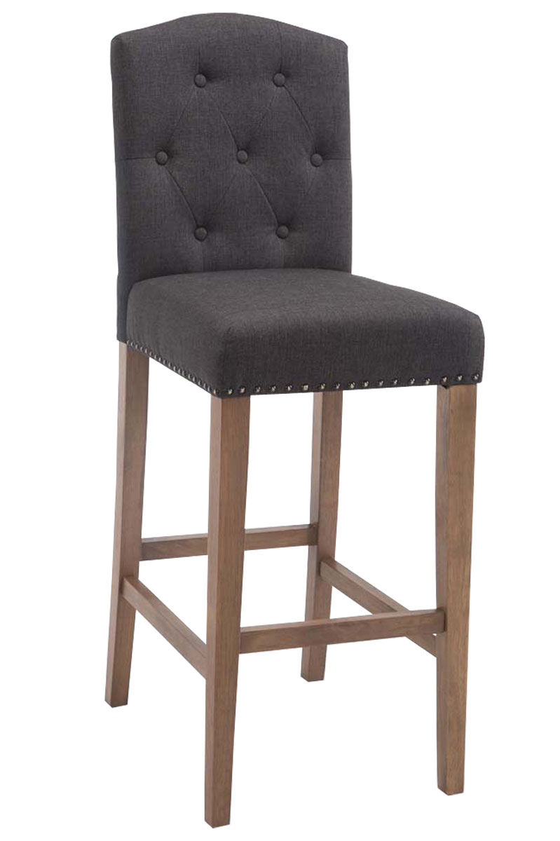 Tabouret De Bar Louise Tissu Antique Clair Gris Foncé