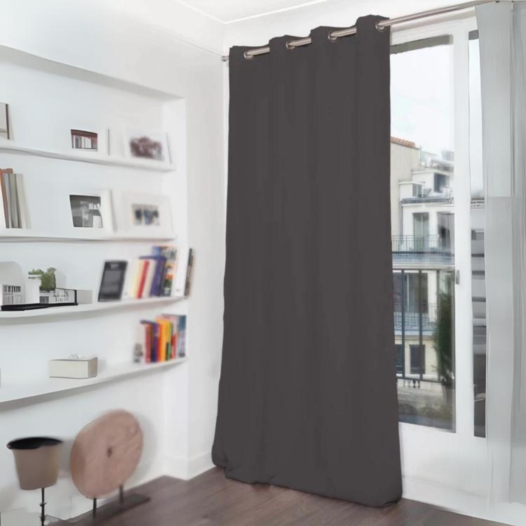 Rideau Phonique Occultant Thermique Moondream Origins 180 X 145 Cm Gris Polyester