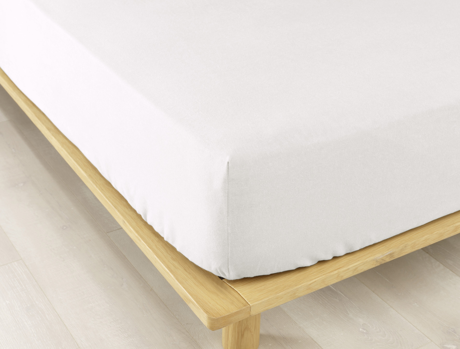 Drap Housse 180x200 +30 Cm Flanelle De Coton Neige