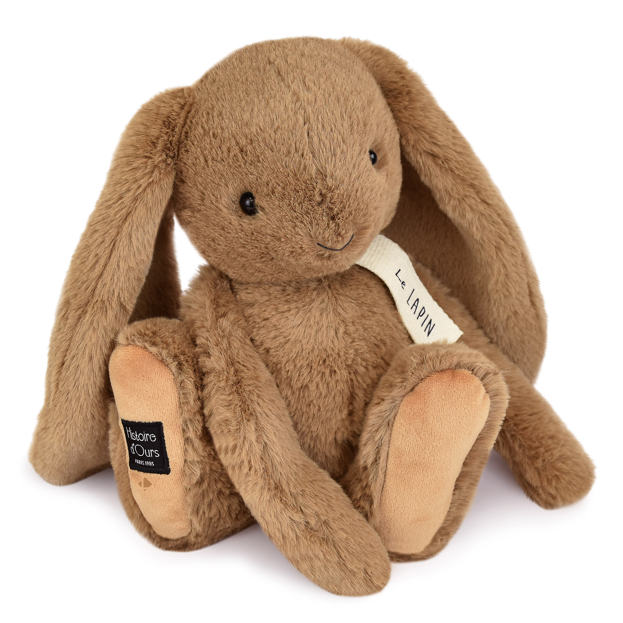 Peluche Lapin 32 Cm Polyester Collection Le Lapin Marron Noisette