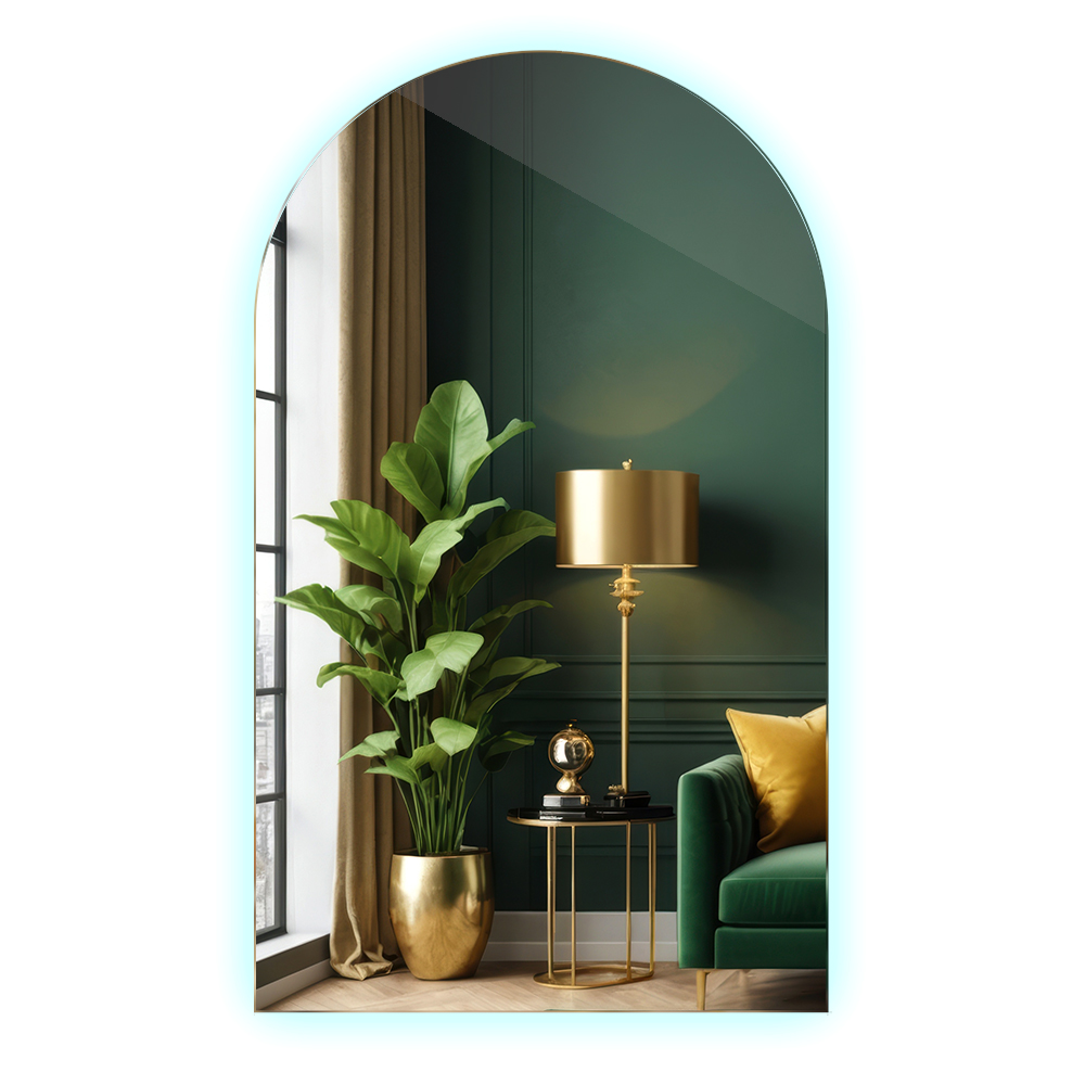 Miroir Mural Ovale Coupé Led Salle De Bain Lumineuse 40x70 Cm - Froide
