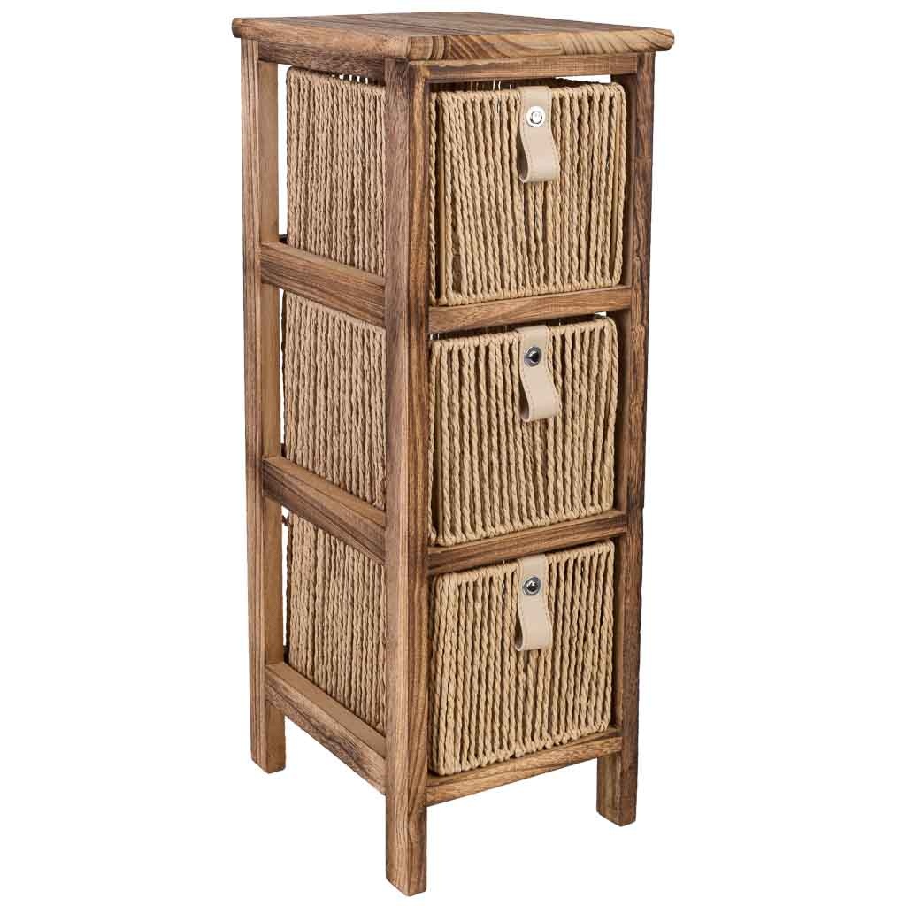 Chiffonnier En Bois Marron 22x26x61 Cm
