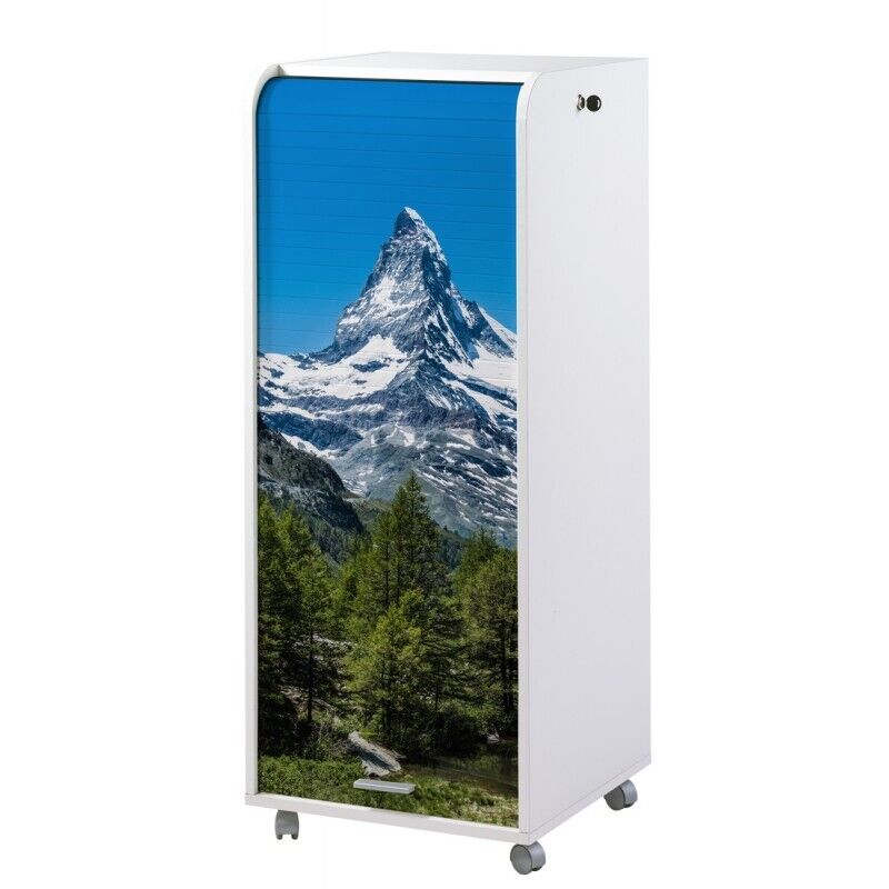 Caisson Bureau Beaux Meubles Pas Chers Mont Cervin 653 107,6 Cm 4 Roulettes Blanc