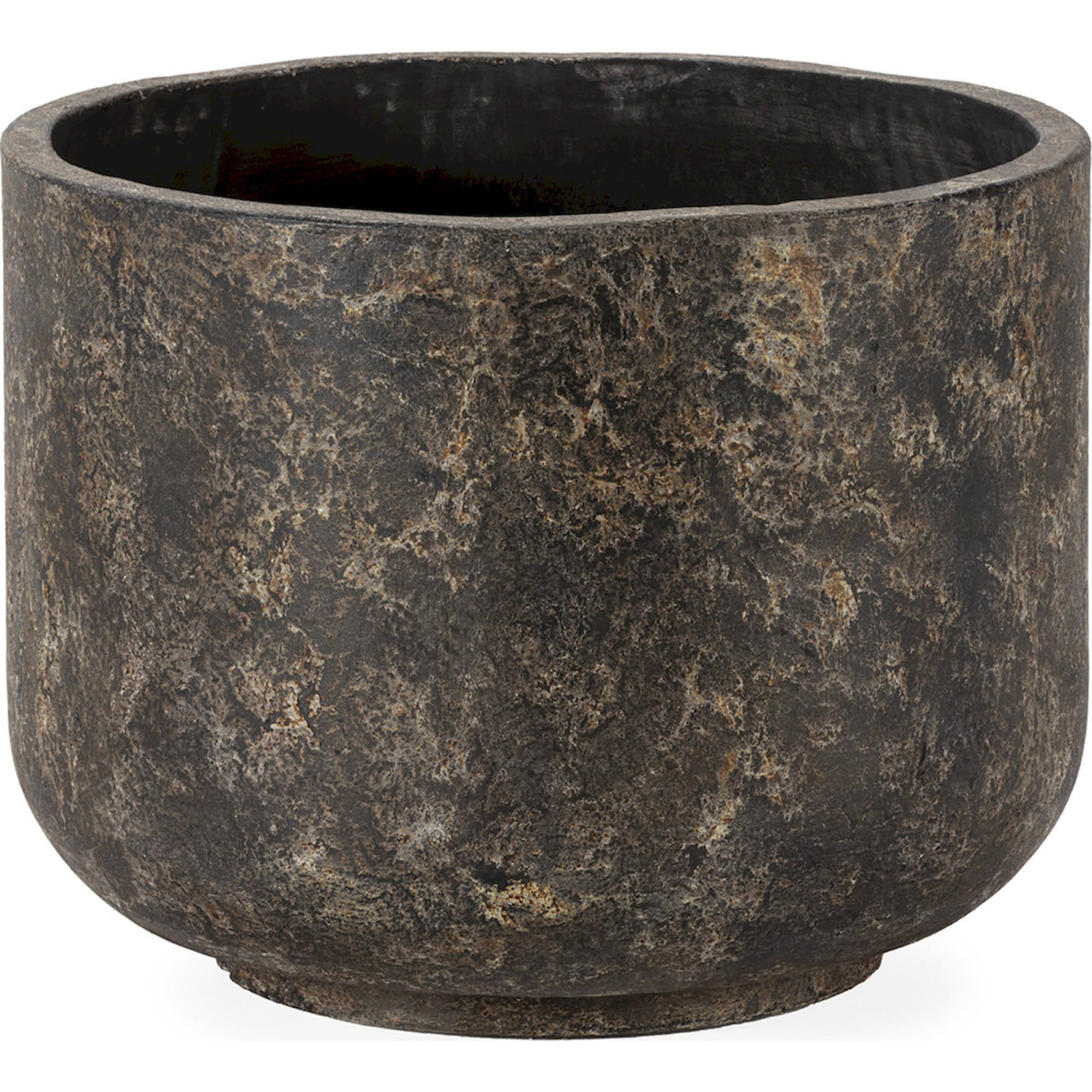 Cache Pot Fibres Ciment Noir Brûlé Design Moderne Élégant - Noir Brûlé Effet Pierre Marbrée