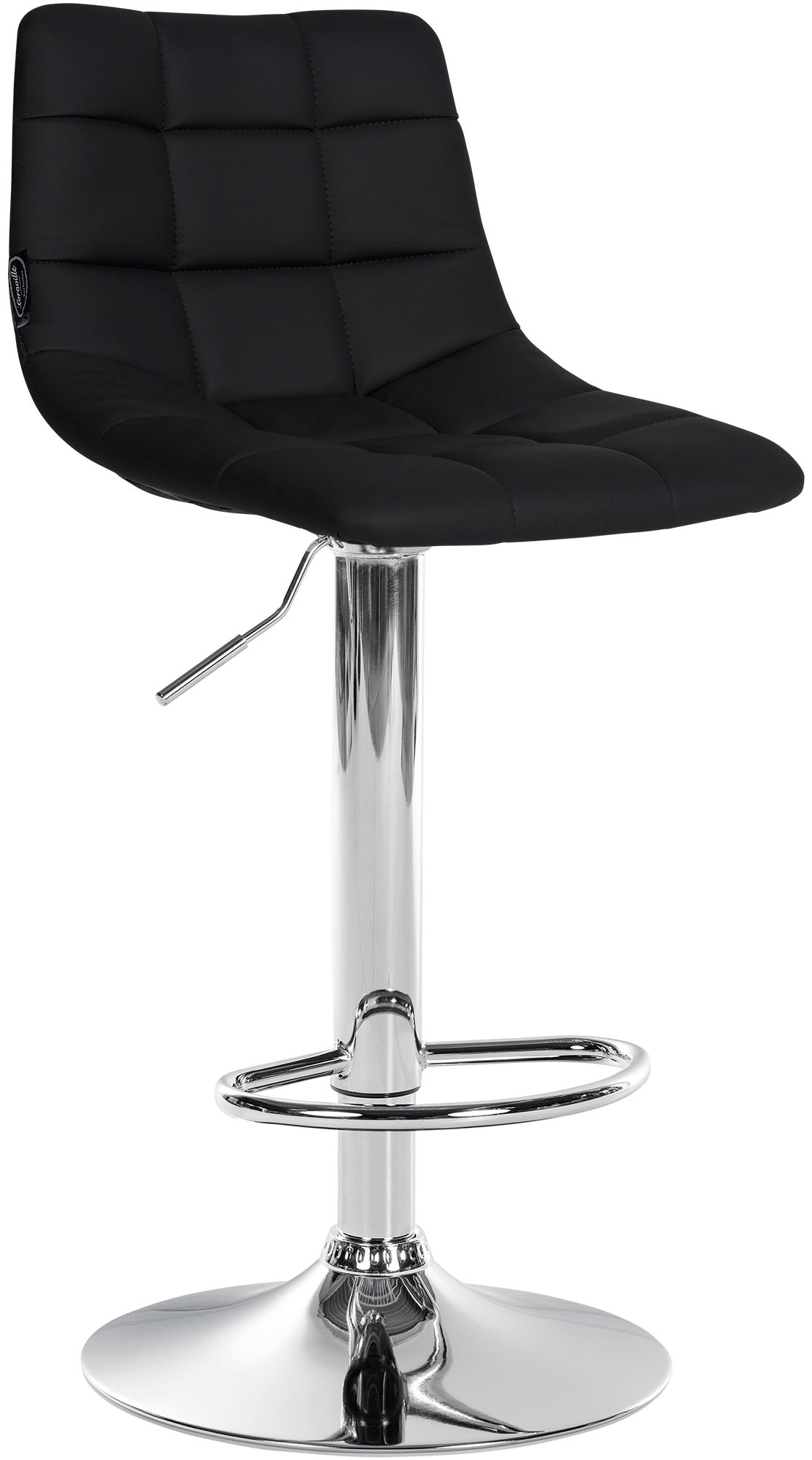 Tabouret De Bar Jerry Simili Cuir Chromé Noir