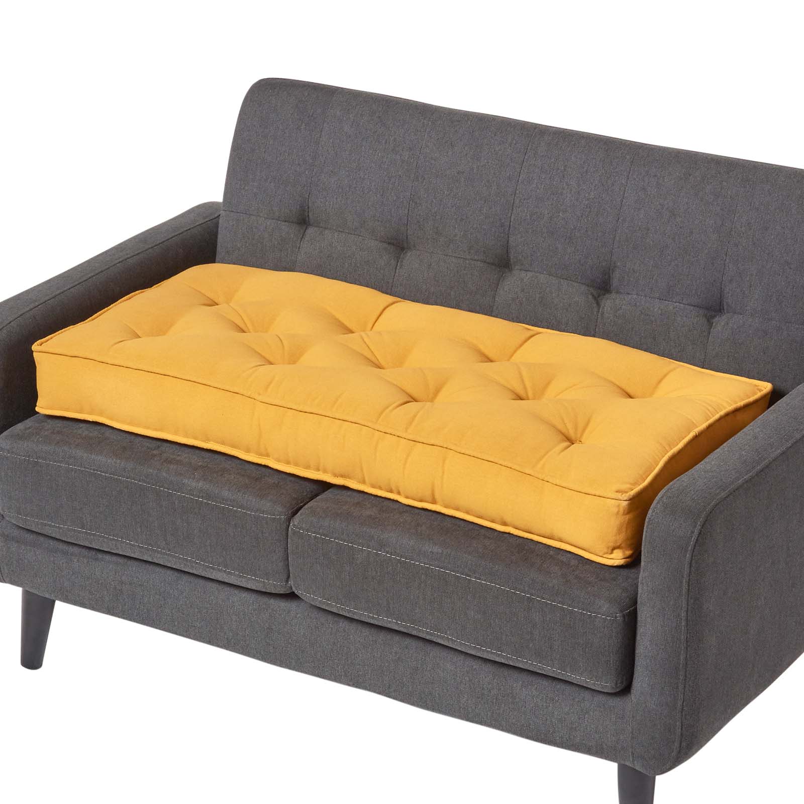 Coussin Rehausseur Pour Canapé En Coton, Jaune Moutarde - Homescapes