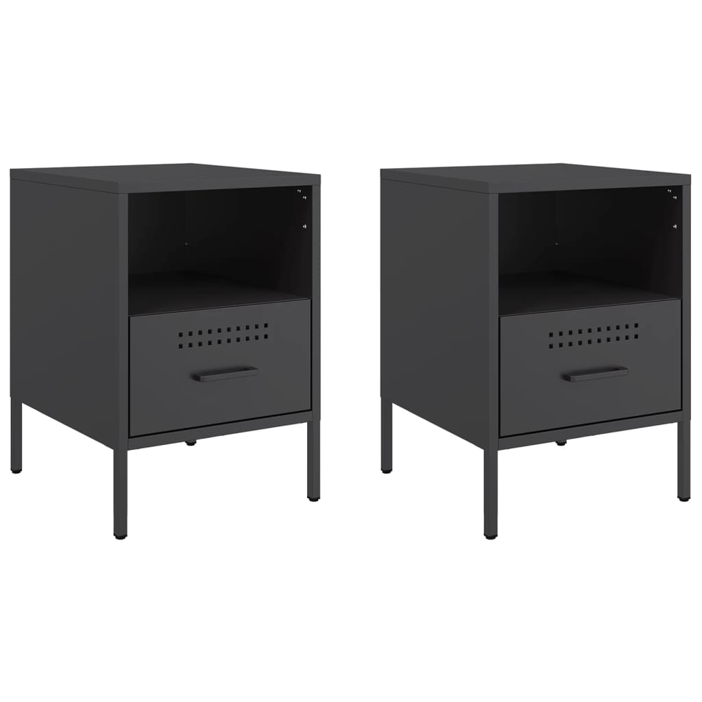 Lot De 2 Tables De Chevet Avec Tiroirs Et Compartiment Ouvert 36 X 39 Dec035482