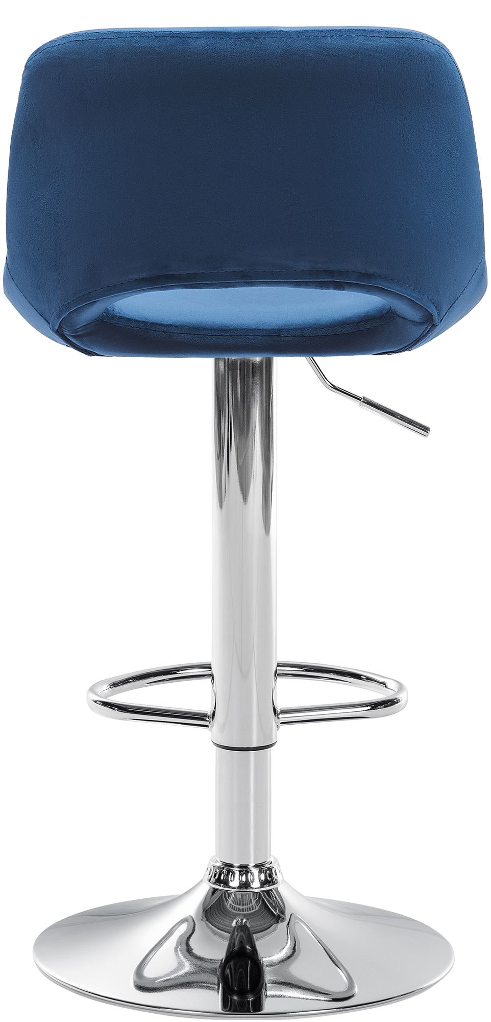 Tabouret De Bar Camden Velours Chrome Bleu