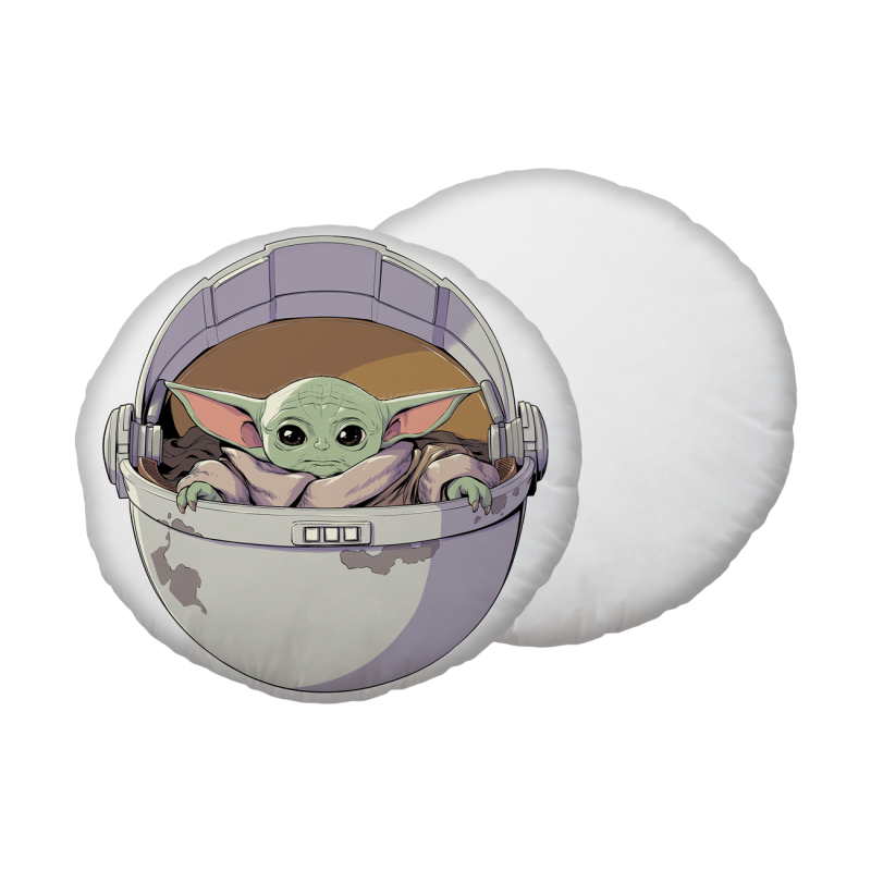 Disney - Coussin Rond Décoratif "star Wars: Mandalorian" - Beige - D 40 Cm