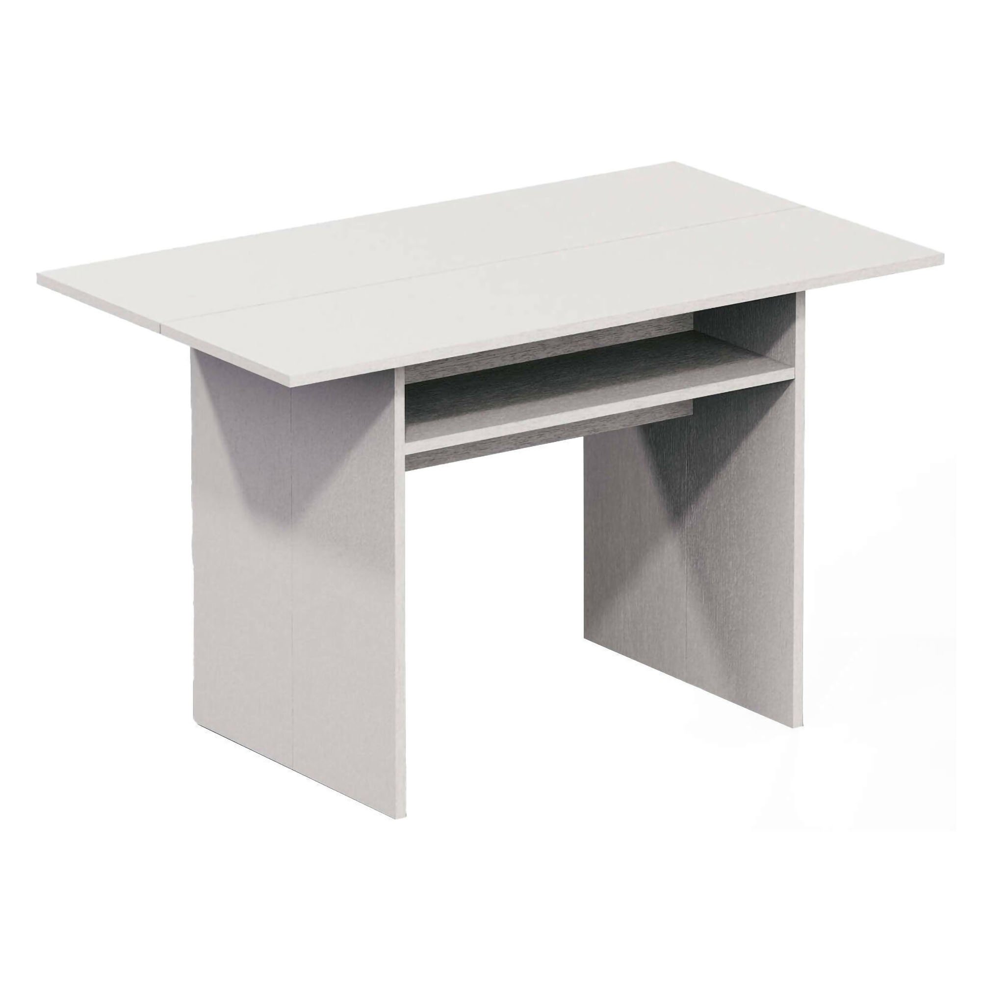 Console Extensible,effet Bois,blanc,120x35h75 Cm