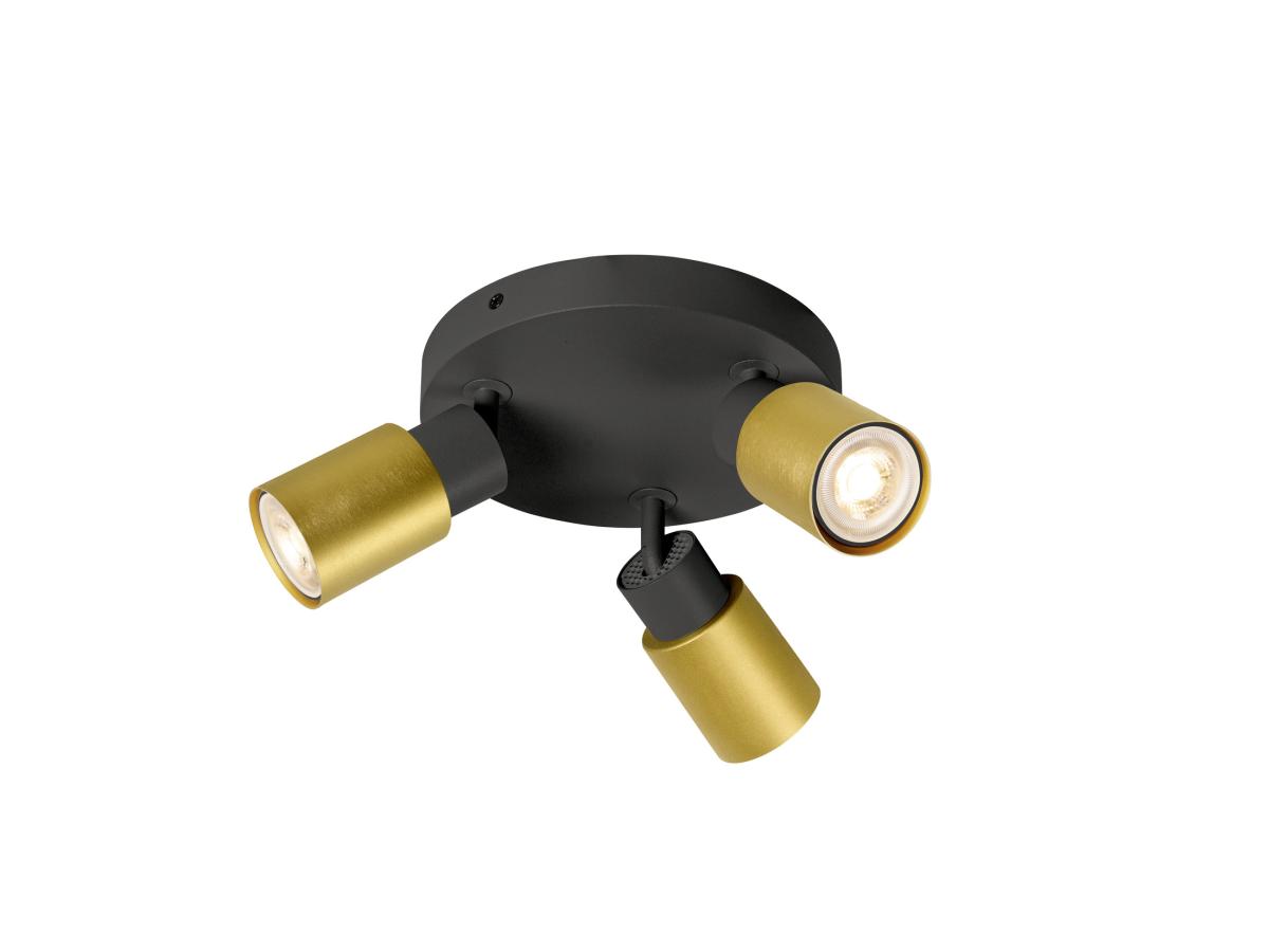 Applique Et Plafonnier Puri 2.0 Tube Rond Triple 6w Gu10 Noir/or - Slv - 1008333