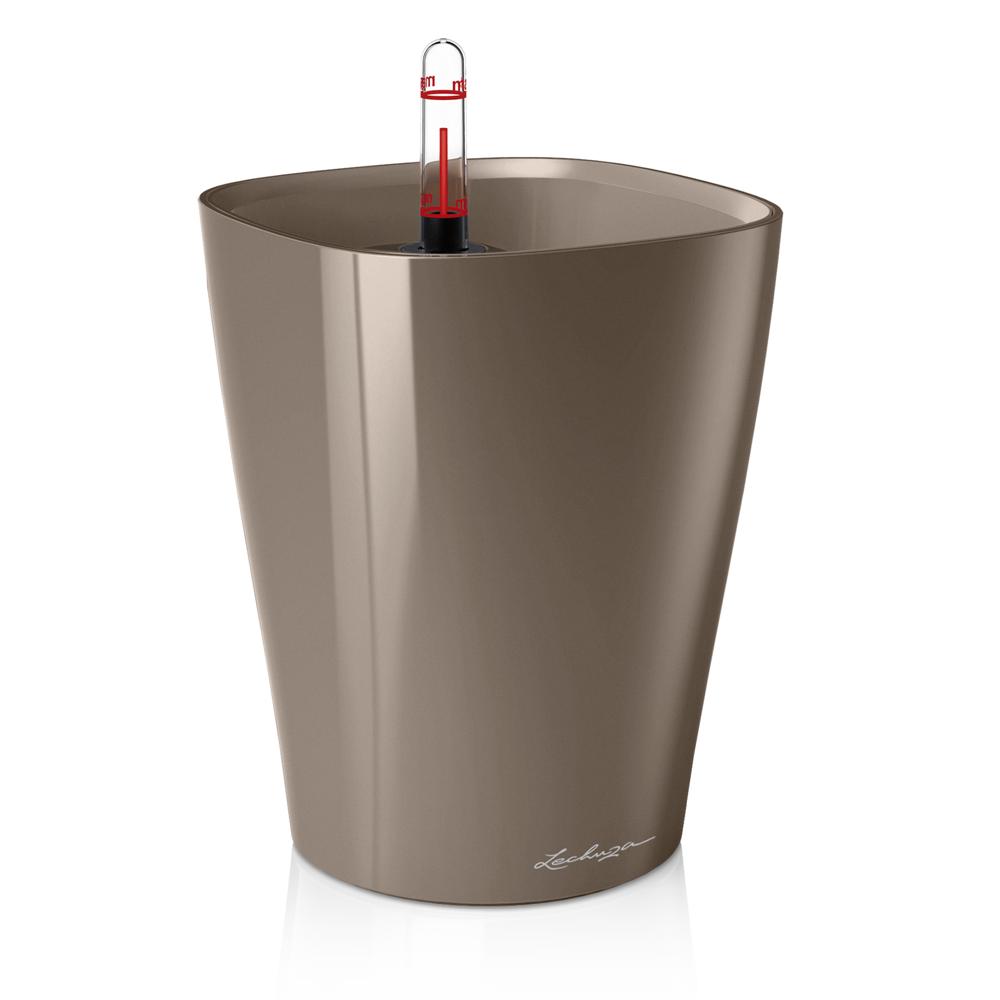 Pot De Table Deltini - Kit Complet, Taupe Brillant Ø 14 X 18 Cm