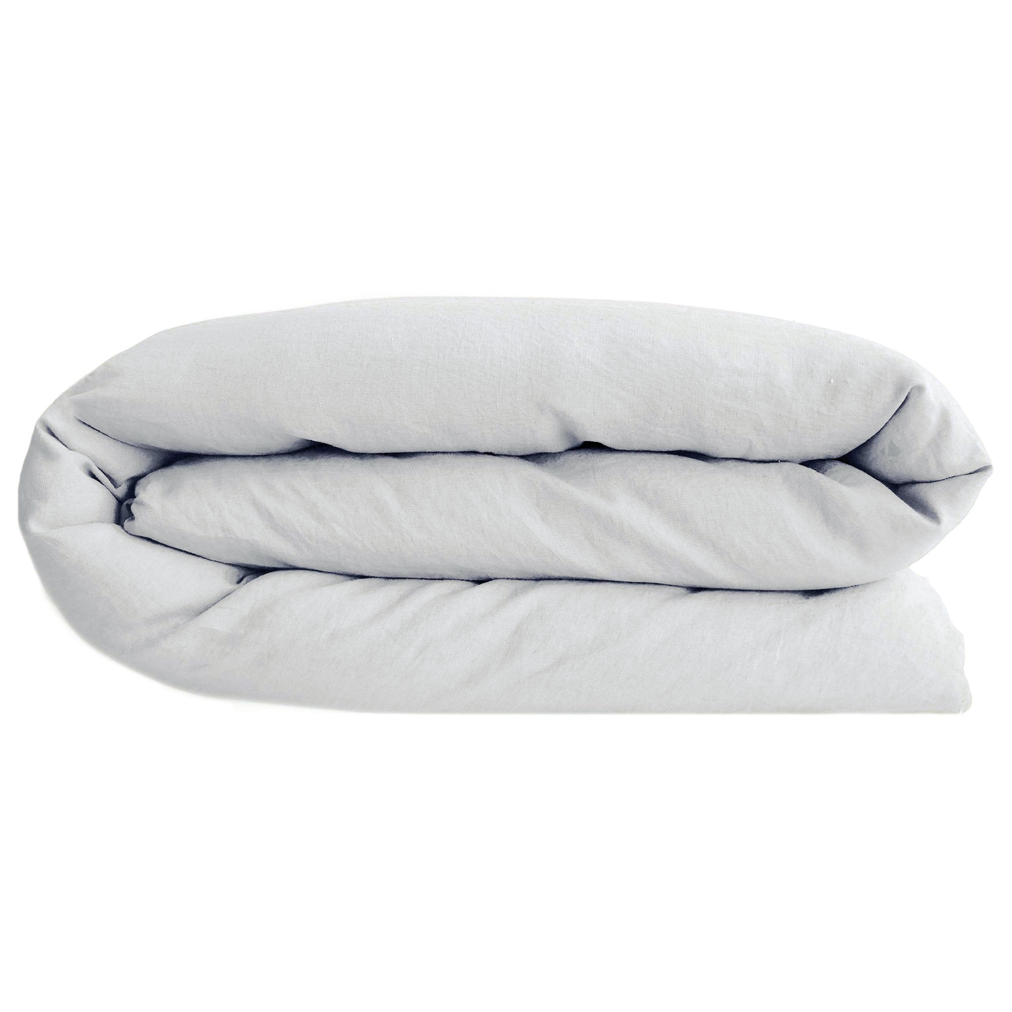 Housse De Couette Palace Pur Coton Lavé 260x240 Cm Uni Blanc Neige