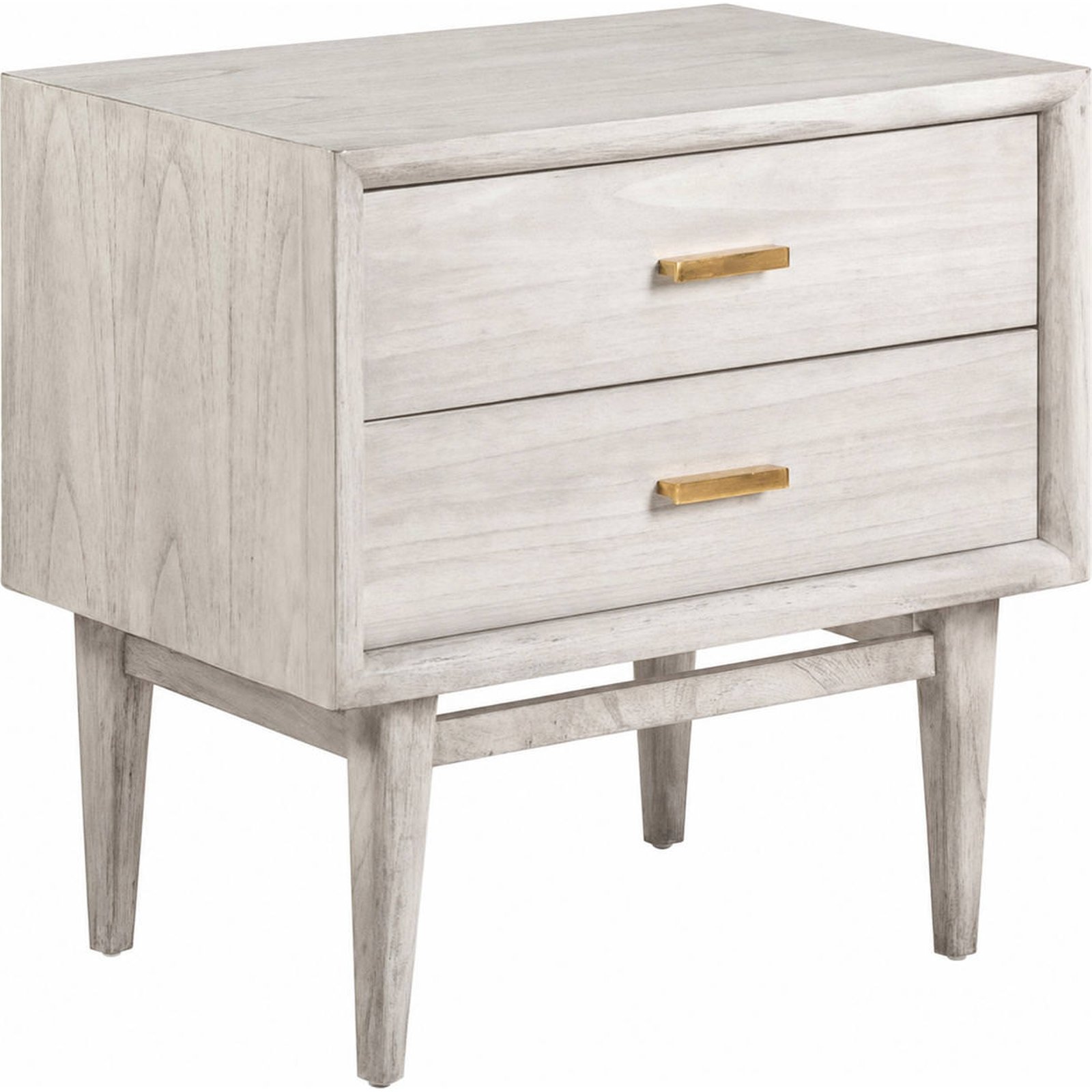 Table De Chevet En Bois Gris Voilé Doré - Gris Voilé Et Doré