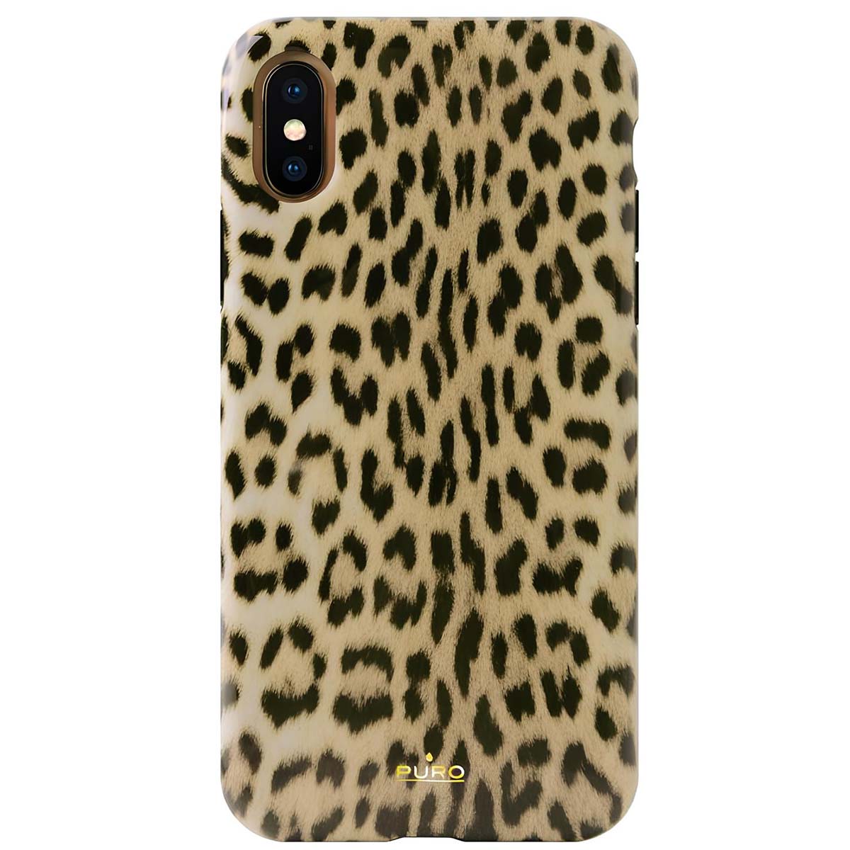 Coque Pour Iphone X / Xs Série Glam Leopard Chic Et Résistante Beige Puro