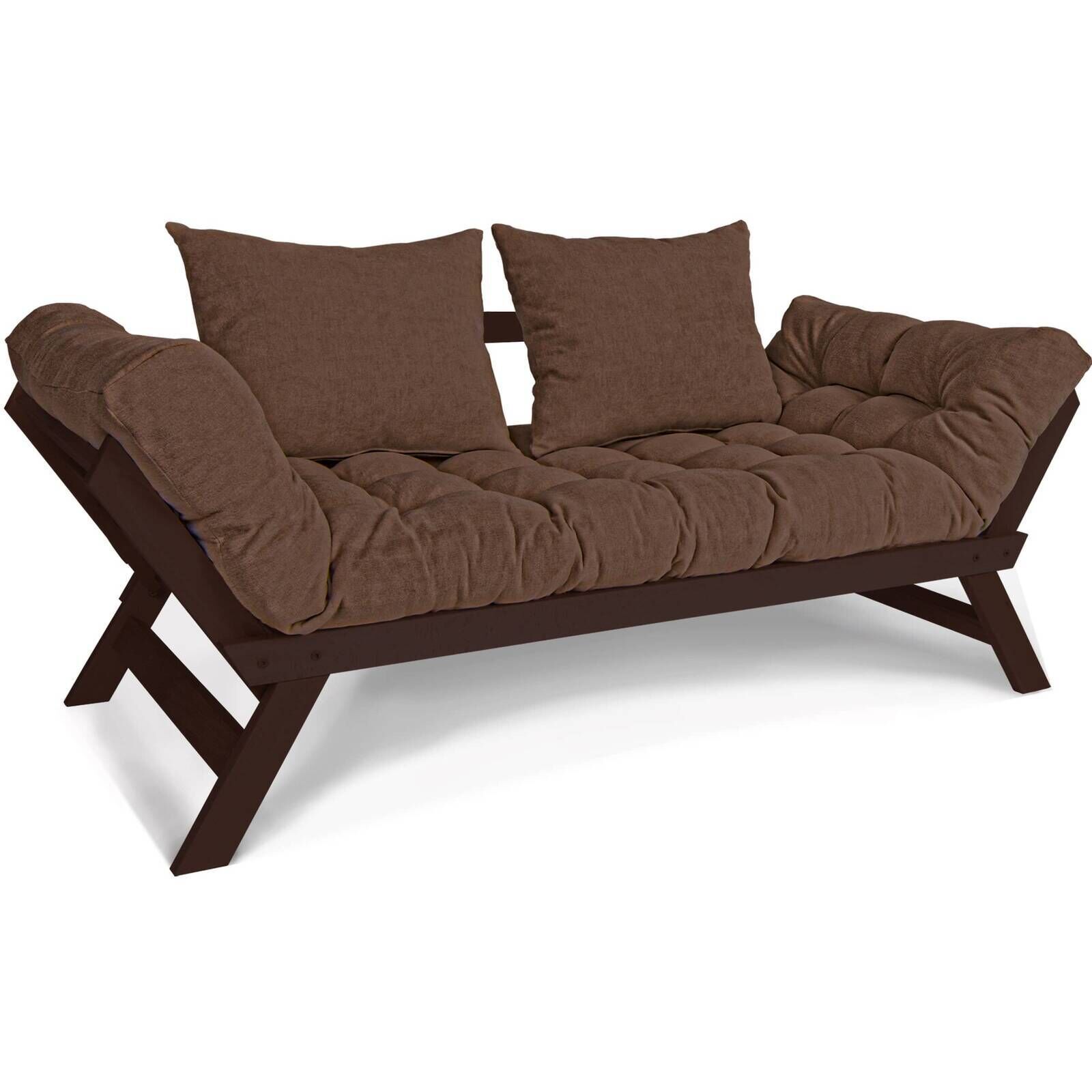 Canapé Lit Allegro - 80 X 203 Cm - Bois Clair Et Marron