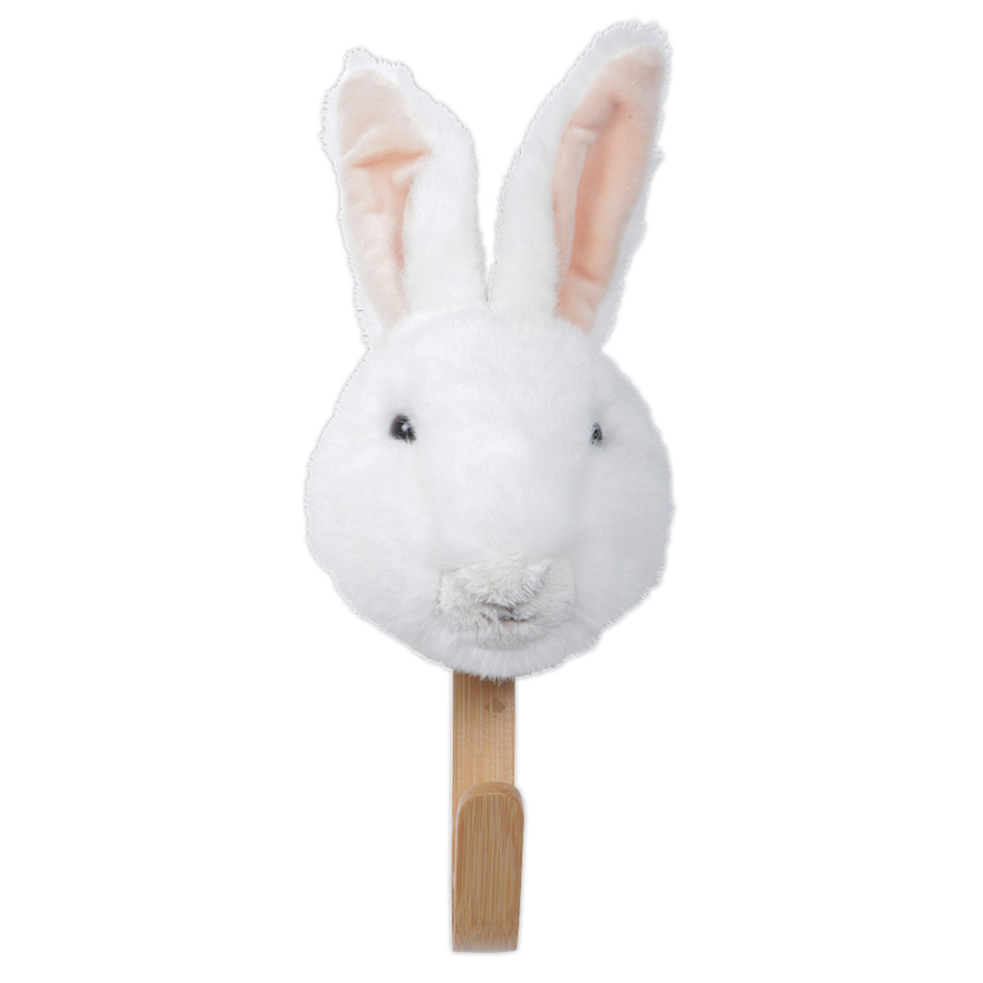 Porte Manteau Mural En Acrylique 29x10 Cm Lapin Blanc Collection Soft Animal