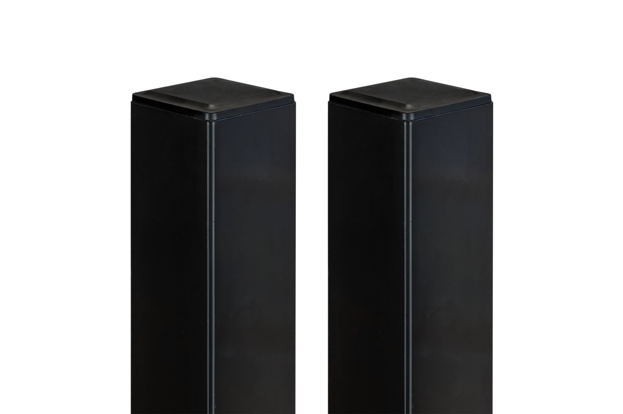 Casanoov Lot De 2 Poteaux En Fer Dario 6x6 Cm H.190 Cm Noir Mat