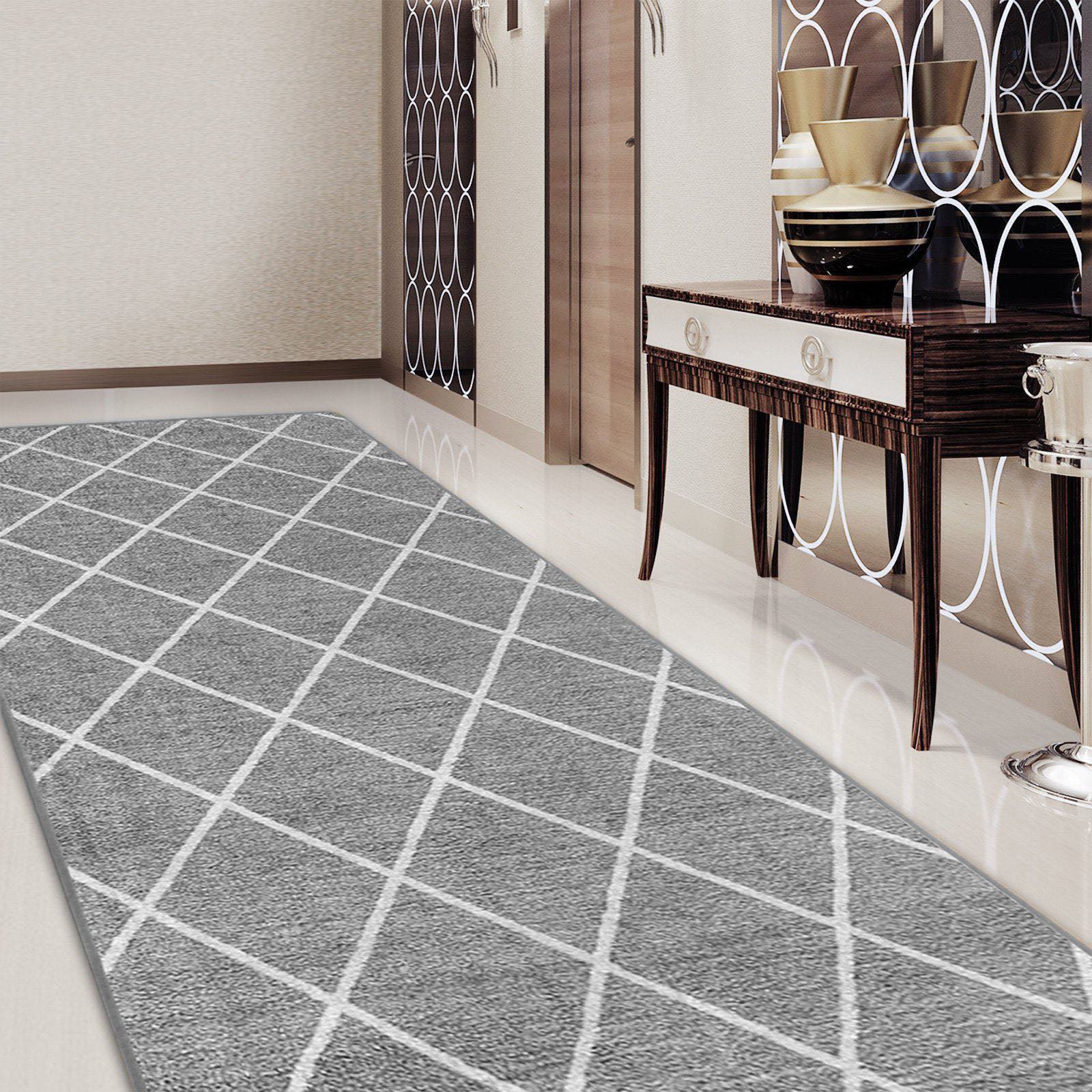 Tapis De Couloir Cosenza Gris 80 X 100 Cm