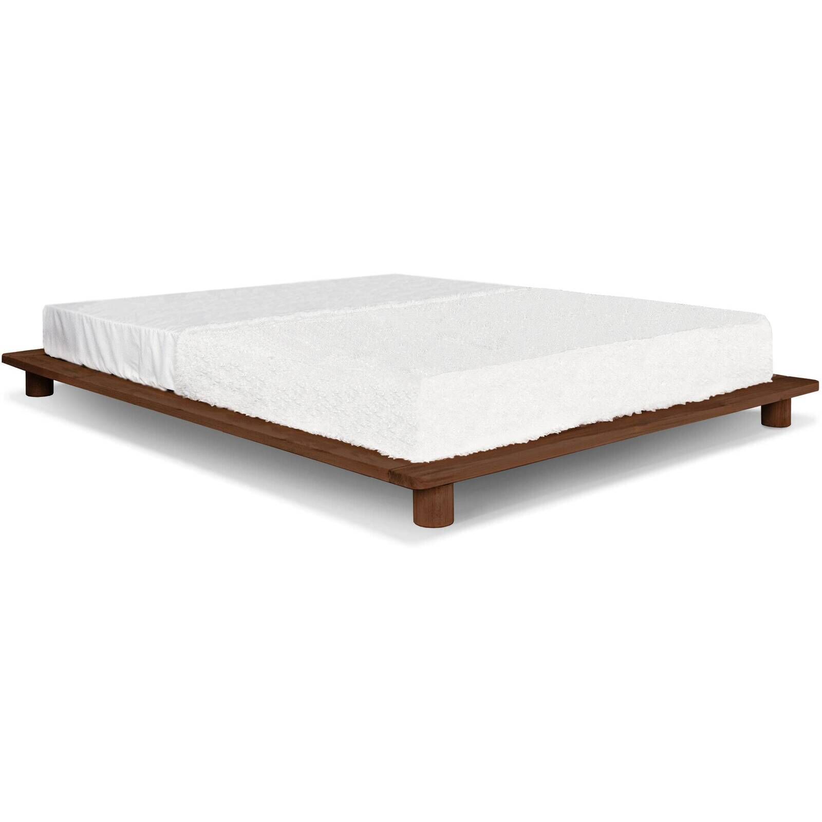 Lit Double Cone - 140 X 200 Cm - Bois Clair Et Blanc