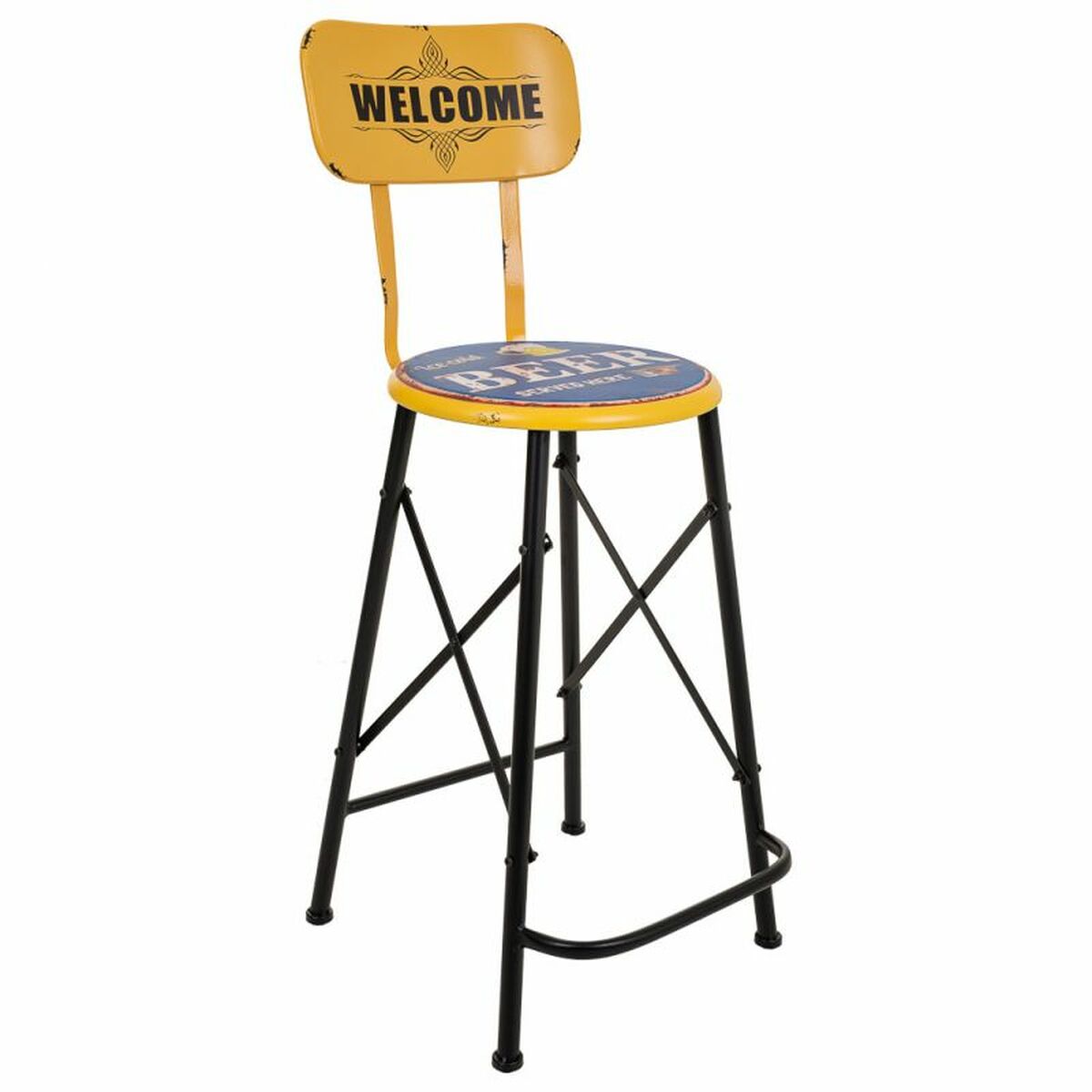 Tabouret Alexandra House Living Jaune Fer 40 X 100 X 46 Cm