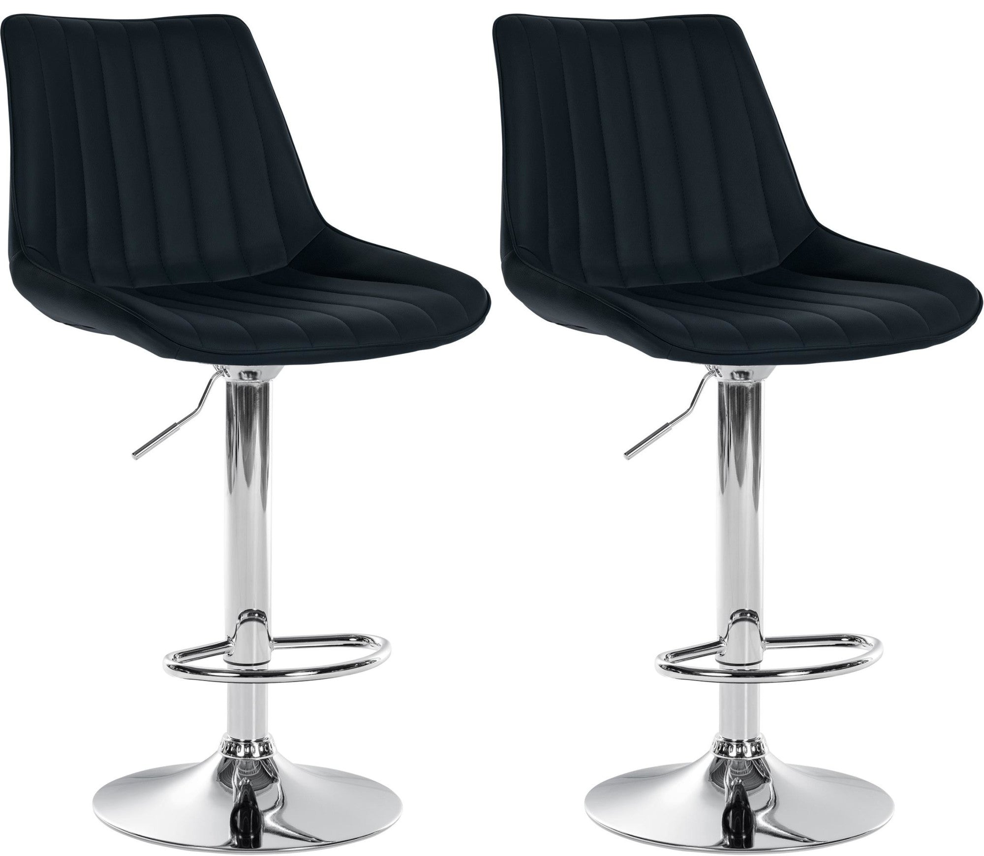 Lot De 2 Tabourets De Bar Réglable En Hauteur Pivotant À 360° Assise En 10_0004421