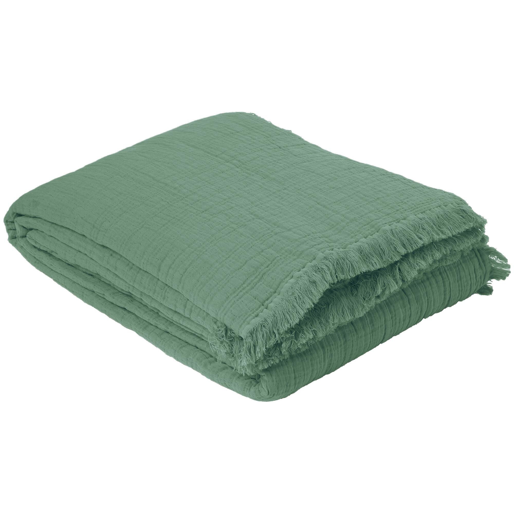 Linnea Brehat Plaid 125 X 180 Cm Coton Vert