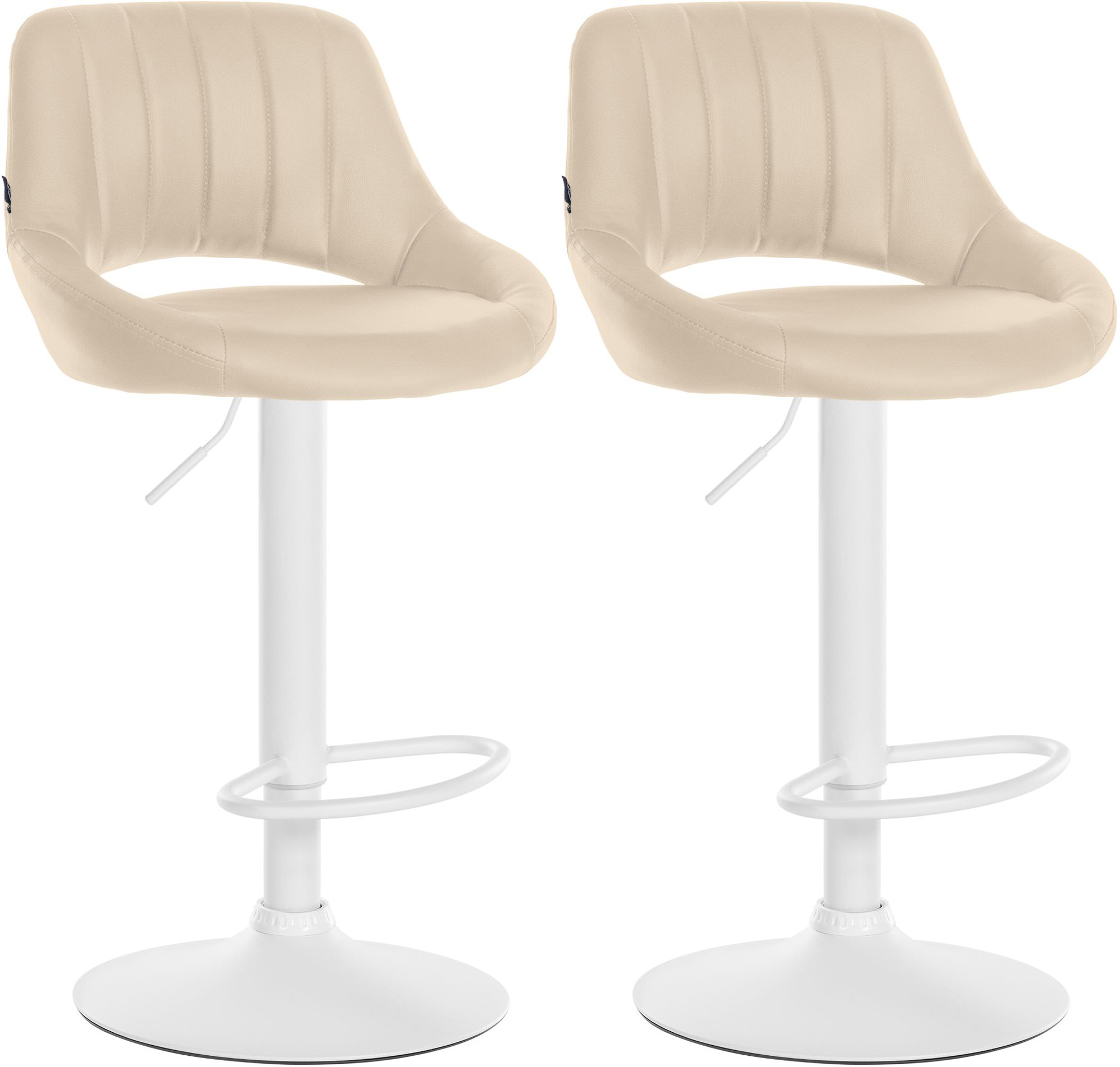 Lot De 2 Tabourets De Bar Milet Simili Cuir W Crème