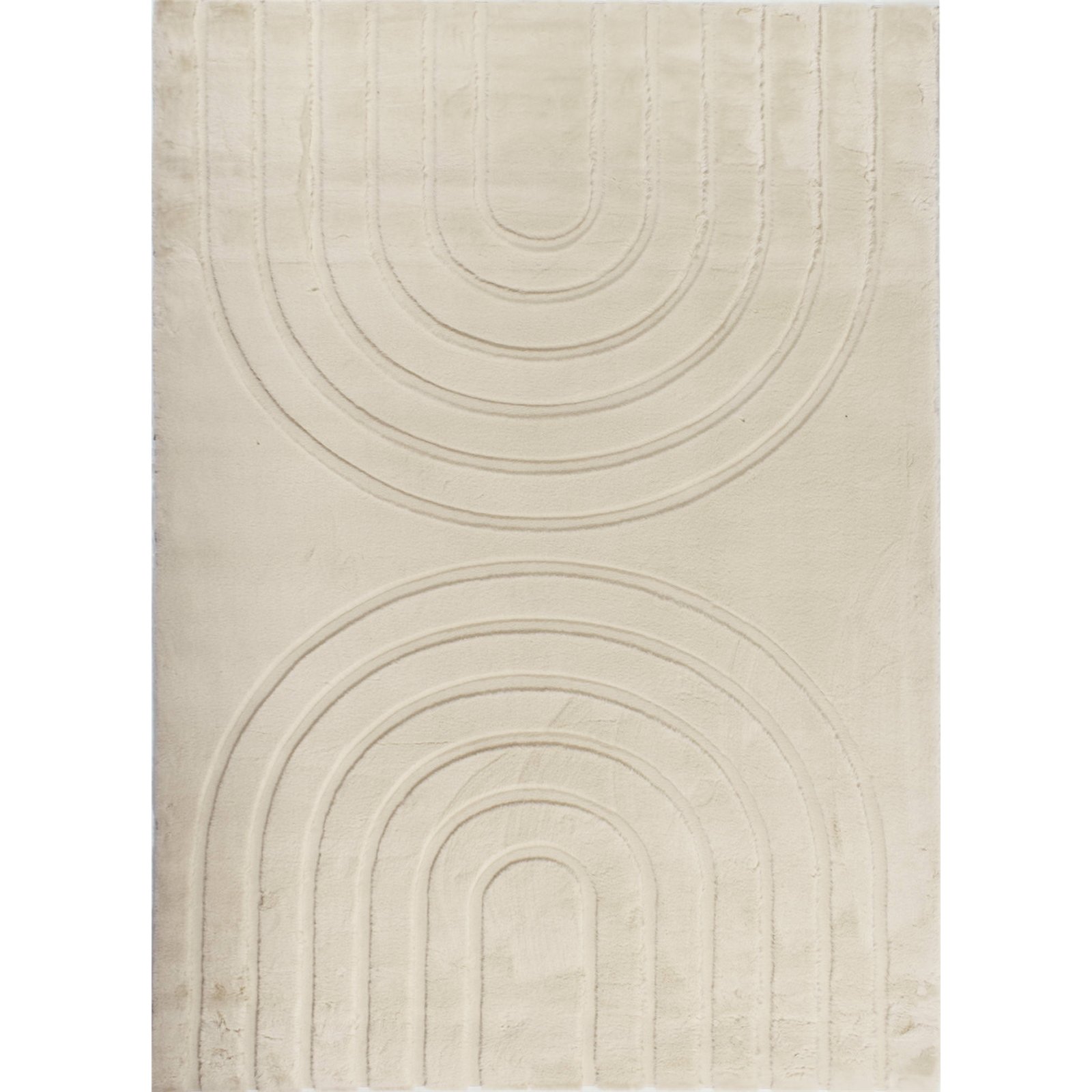 Tapis Intérieur Beige Doux Antidérapant Lavable Machine - 120 X 160 Cm
