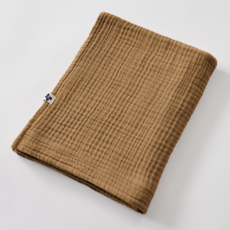 Drap De Douche 70 X 130 Cm Gaze De Coton Unie Gaïa L'Effet Papillon - Gaia Camel -