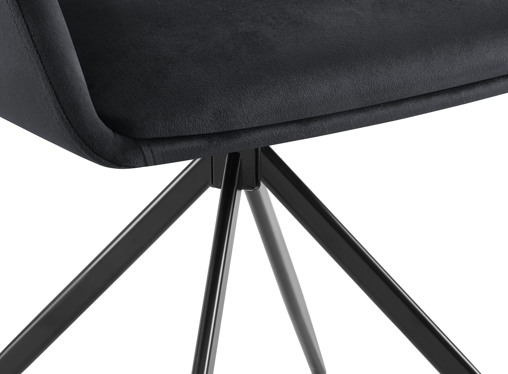 Chaise De Salle À Manger En Velours Olema Noir