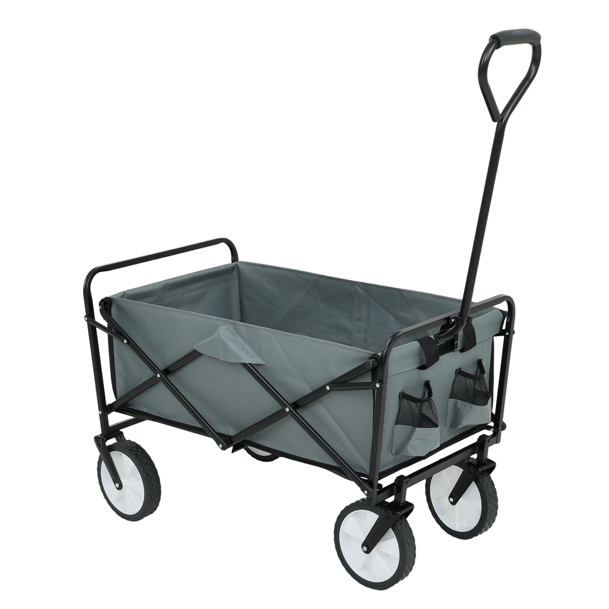 Chariot Pliable Pour Plage Avec Roues En Plastique Et Capacité De Charge Maximale De 110 Kg En Gris