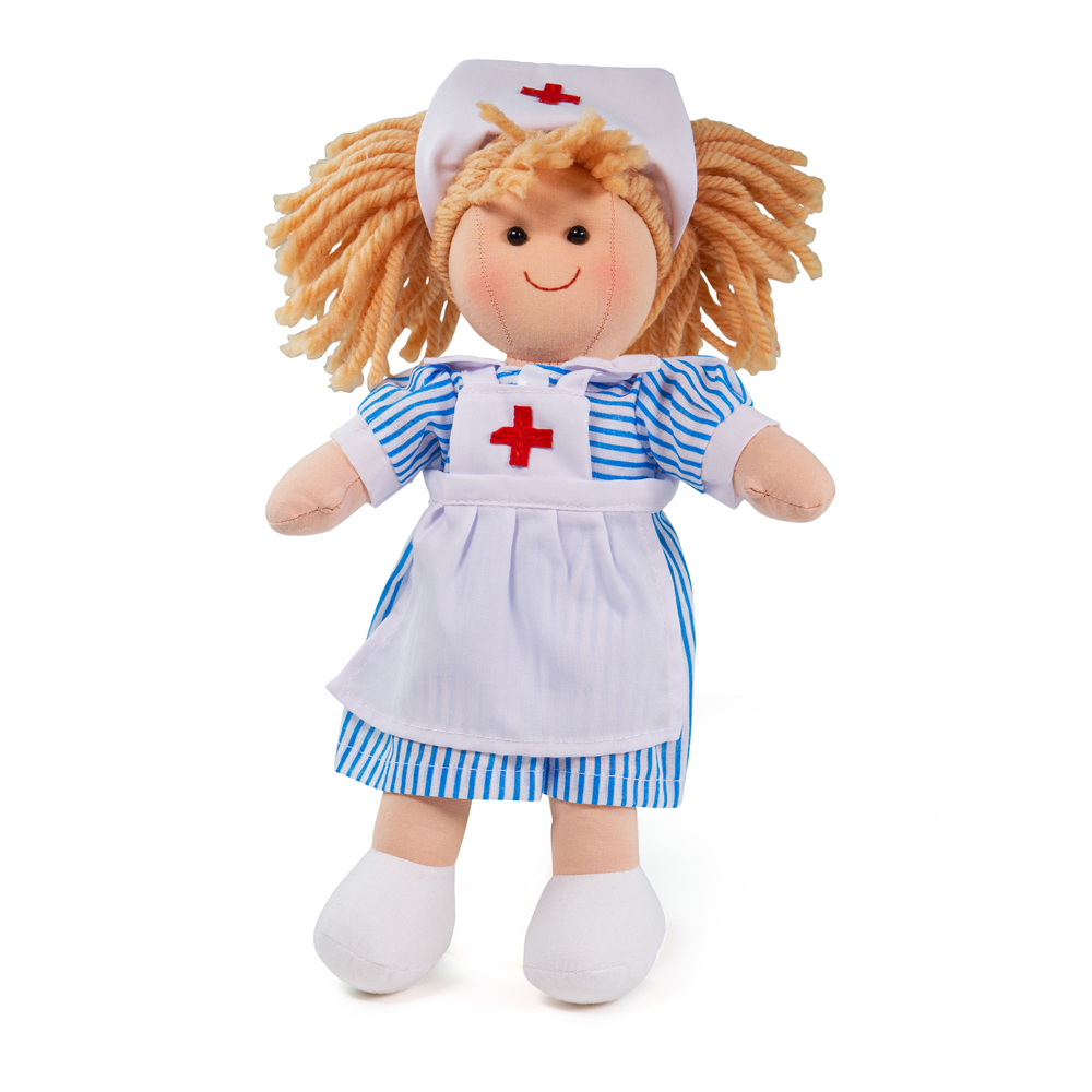 Bigjigs Toys, Poupée Infirmière Nancy - Petite, Convient Aux ges Dès 9 Mois