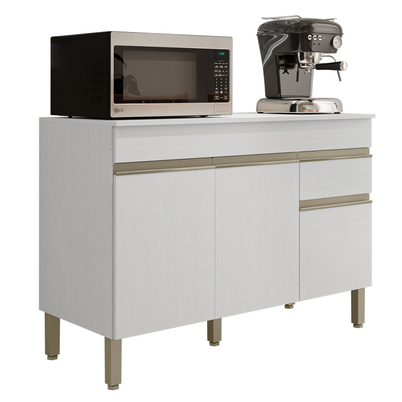 Buffet Bas Beaux Meubles Pas Chers Line 3 Portes 1 Tiroir 5 Niches Blanc Bois