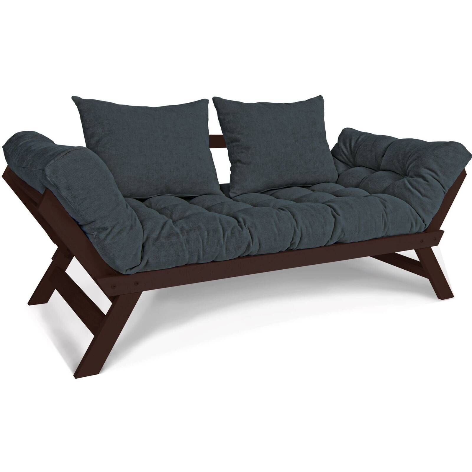 Canapé Lit Allegro - 80 X 203 Cm - Bois Clair Et Marron