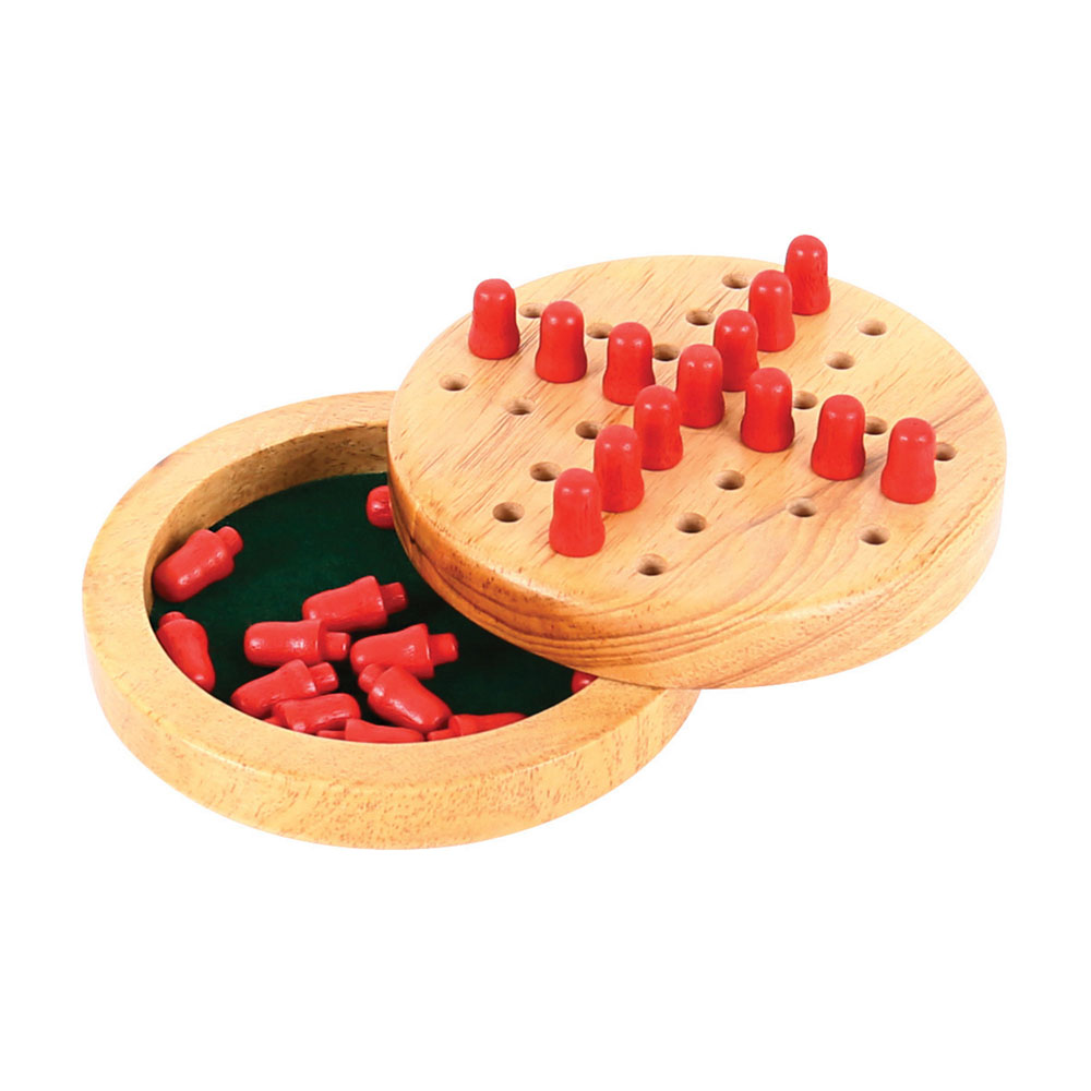 Bigjigs Toys, Mini Jeu De Solitaire En Bois, Adapté Aux ges Dès 3 Ans