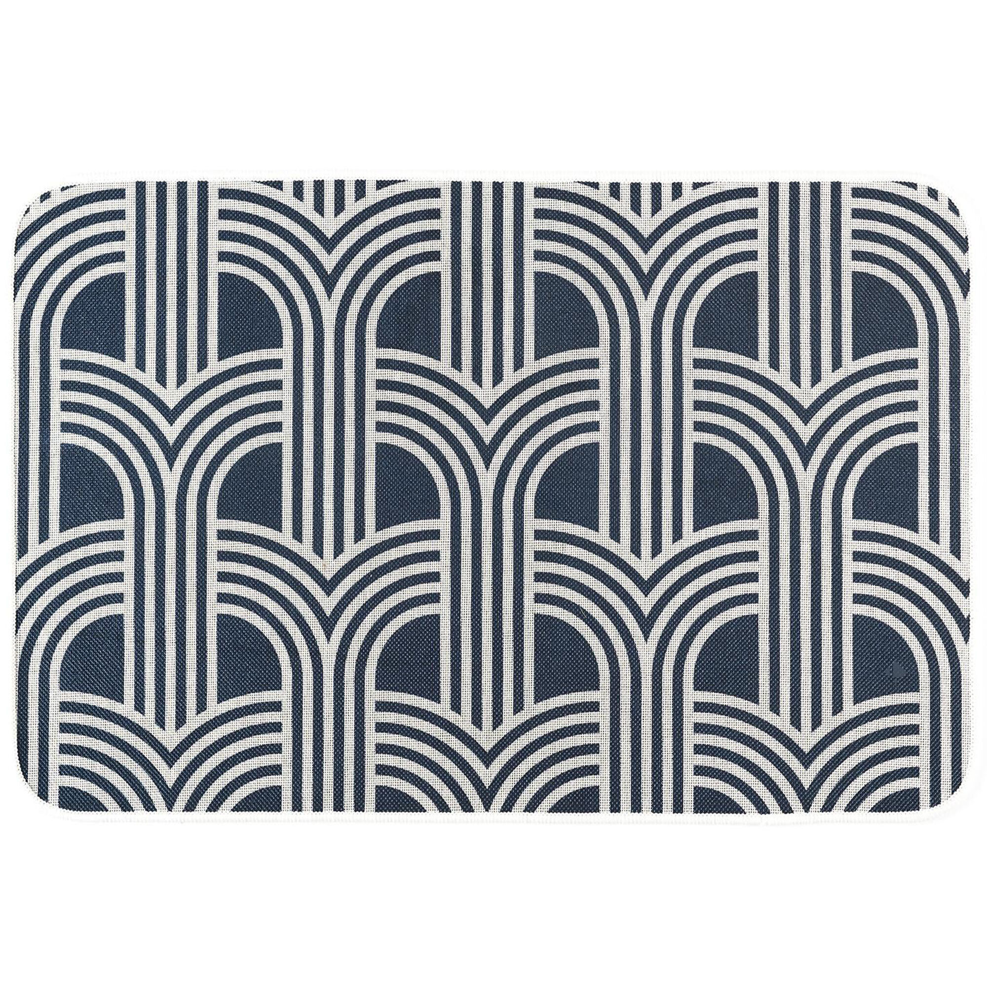 Tapis Caoutchouc Antidérapant Modern 40x60 Cm Bleu