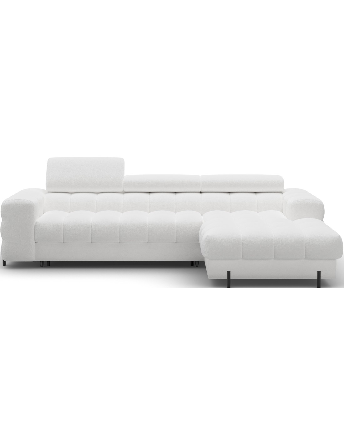 Canapé D'Angle Droit Convertible Blanc Allure Contemporaine 285x99x181cm Filtro