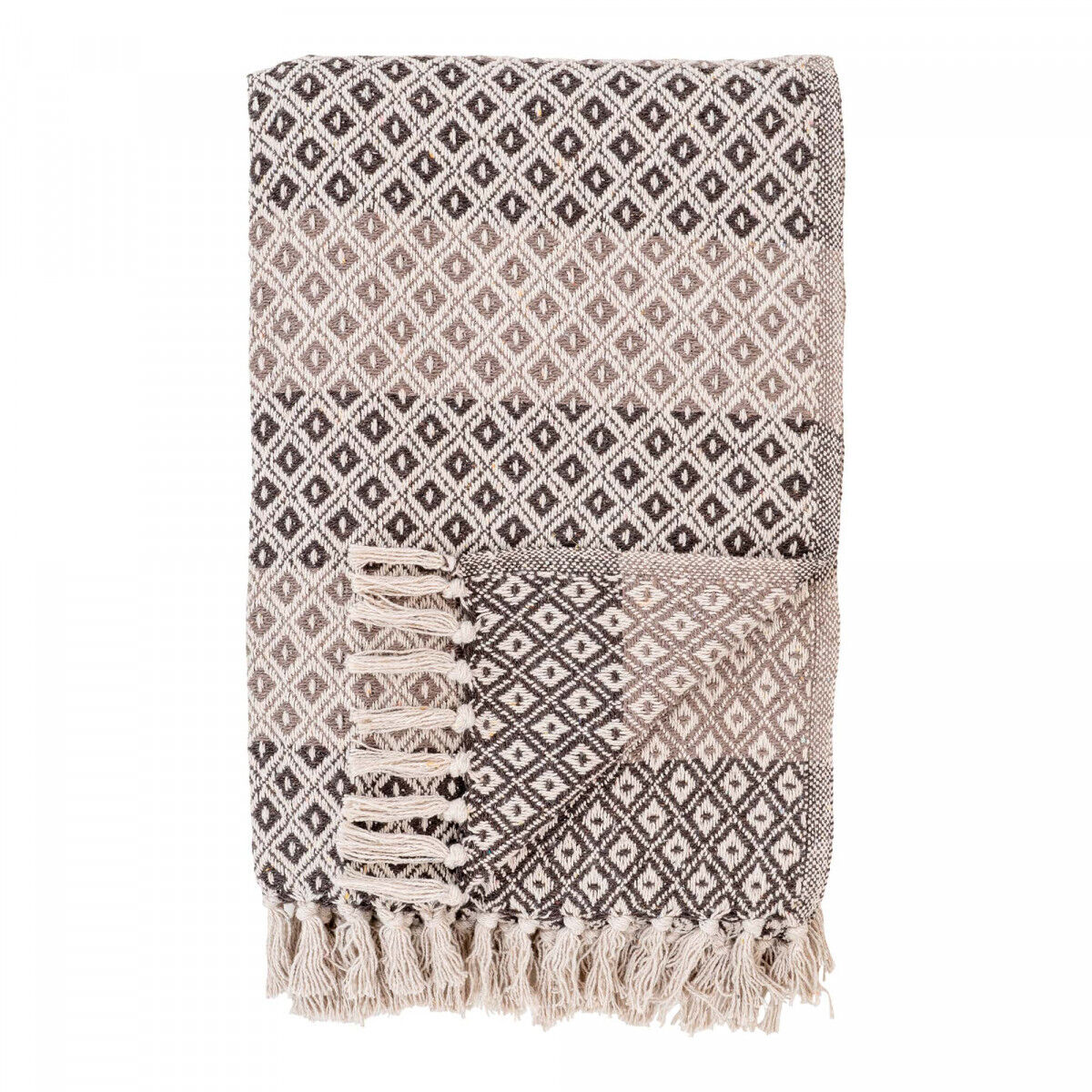 Martyn - Plaid 180x130cm Beige Et Marron À Motifs Géométriques