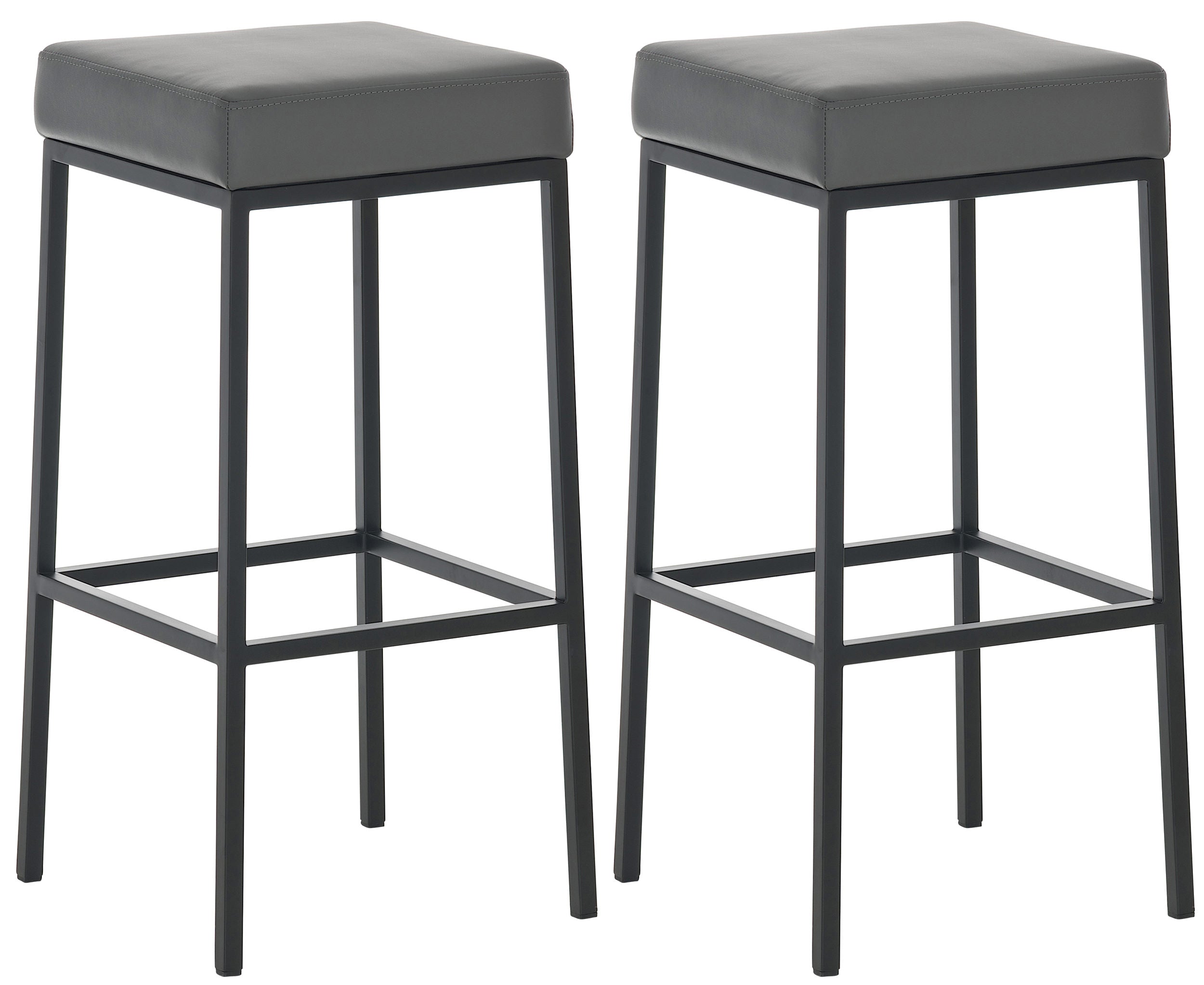 Lot De 2 Tabourets De Bar Avec Repose-pieds Design Simple Assise Hauteur 80 Cm 10_0004363