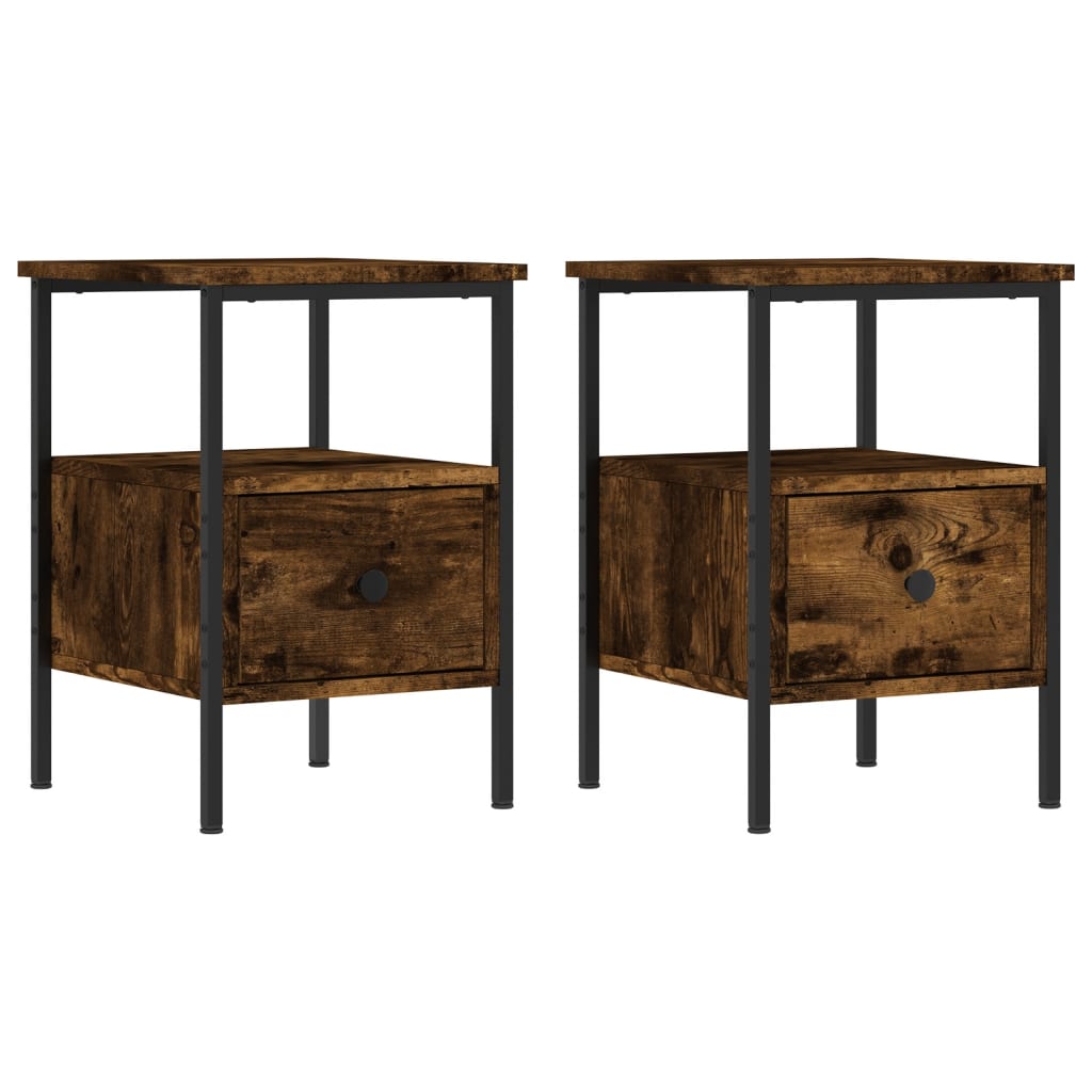 Lot De 2 Tables De Chevet Avec Tiroir Et Étagère 34 X 36 X Dec035064
