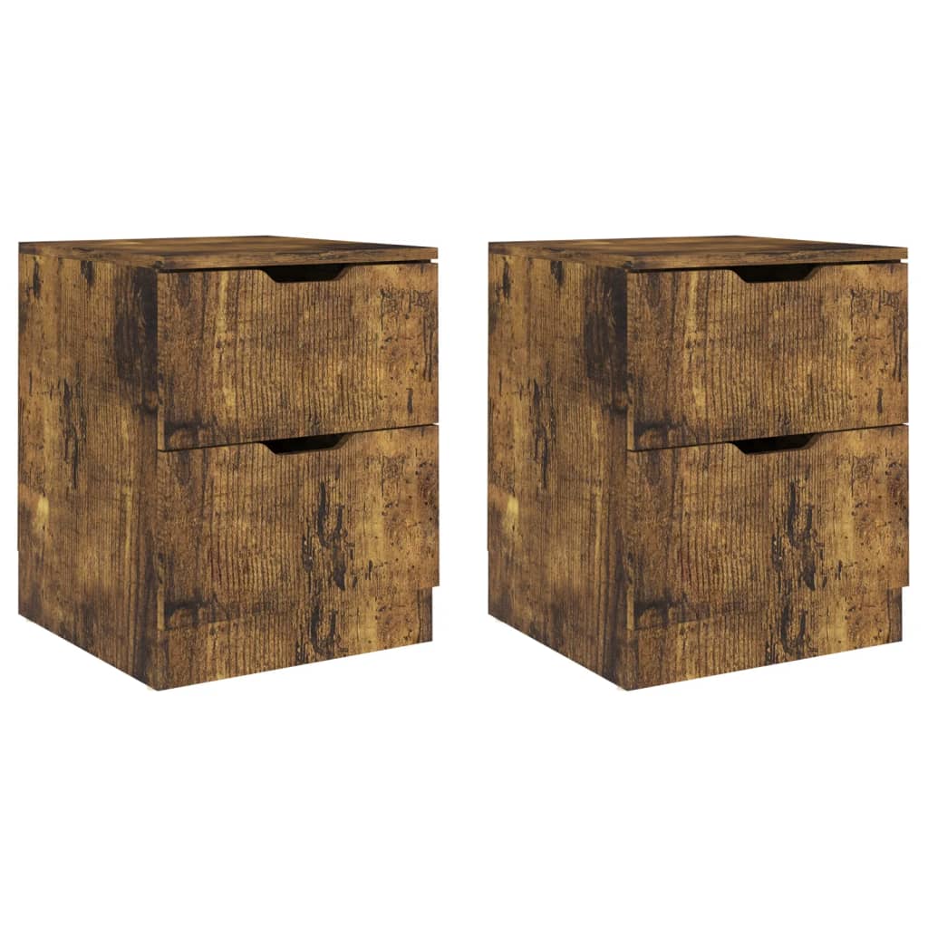 Lot De 2 Tables De Chevet Avec Deux Tiroirs 40 X 40 X 50 Dec035116