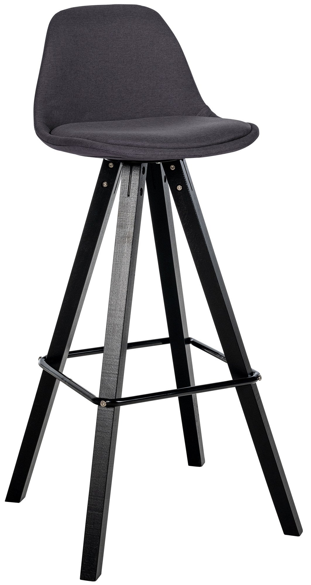 Tabouret De Bar Chaise Haute X1 Repose-pieds Style Scandinave En Tissu Gris Foncé Structure 10_0004641