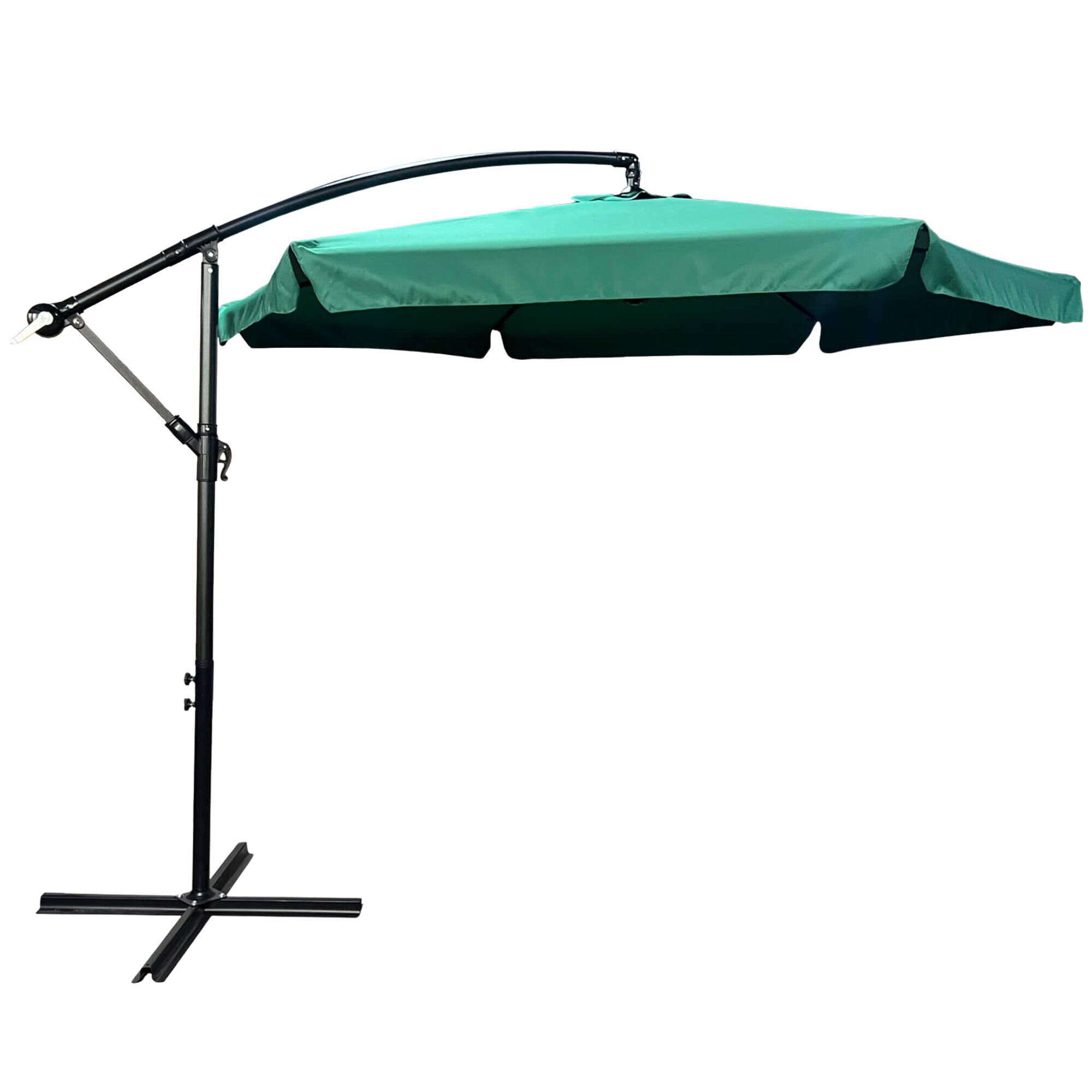 Parasol De Jardin Et De Terrasse Cynia Imperméable En Vert Foncé, Poids 11,7 Kg Dimensions L300 X L300 X H245 Cm