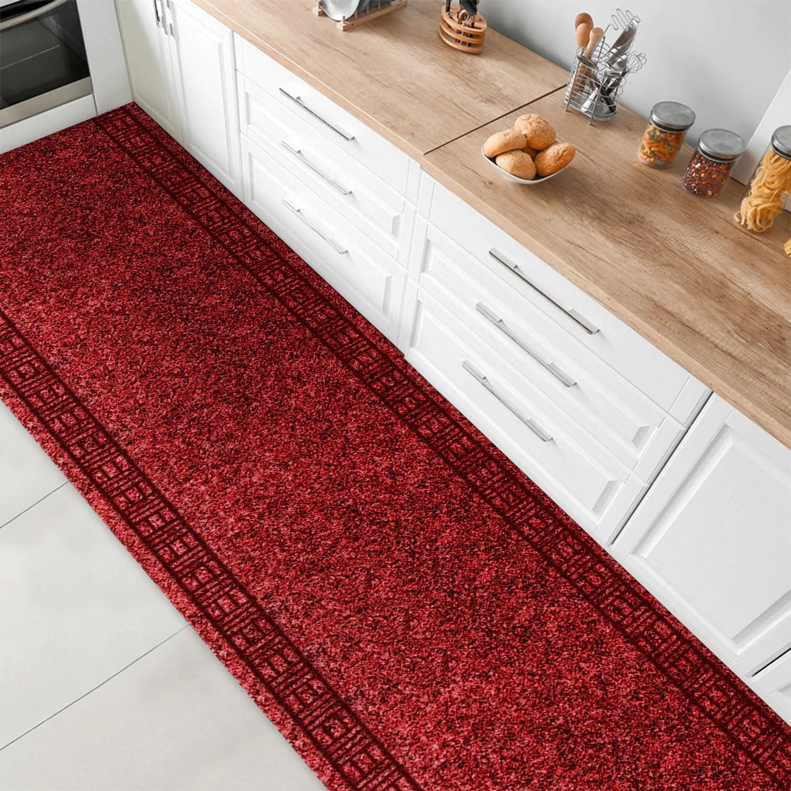 Tapis De Cuisine Sur Mesure, Primaverum, Rouge 66 X 300 Cm - Floordirekt