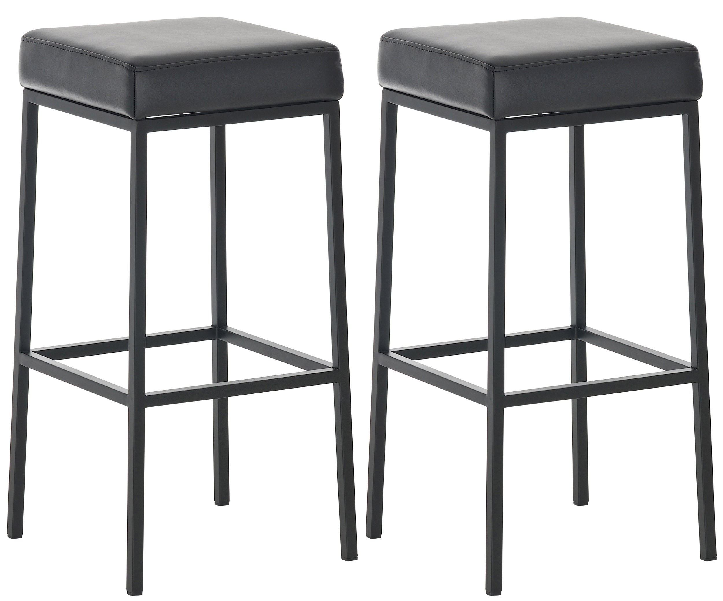 Lot De 2 Tabourets De Bar Avec Repose-pieds Design Simple Hauteur 80 Cm Assise 10_0004367