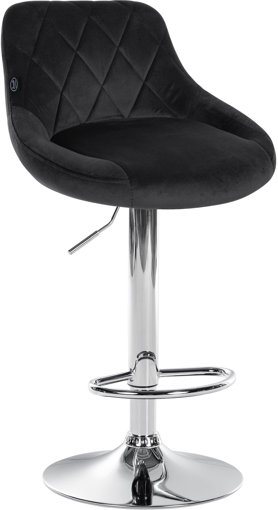 Tabouret De Bar Lazio Velours Chrome Noir