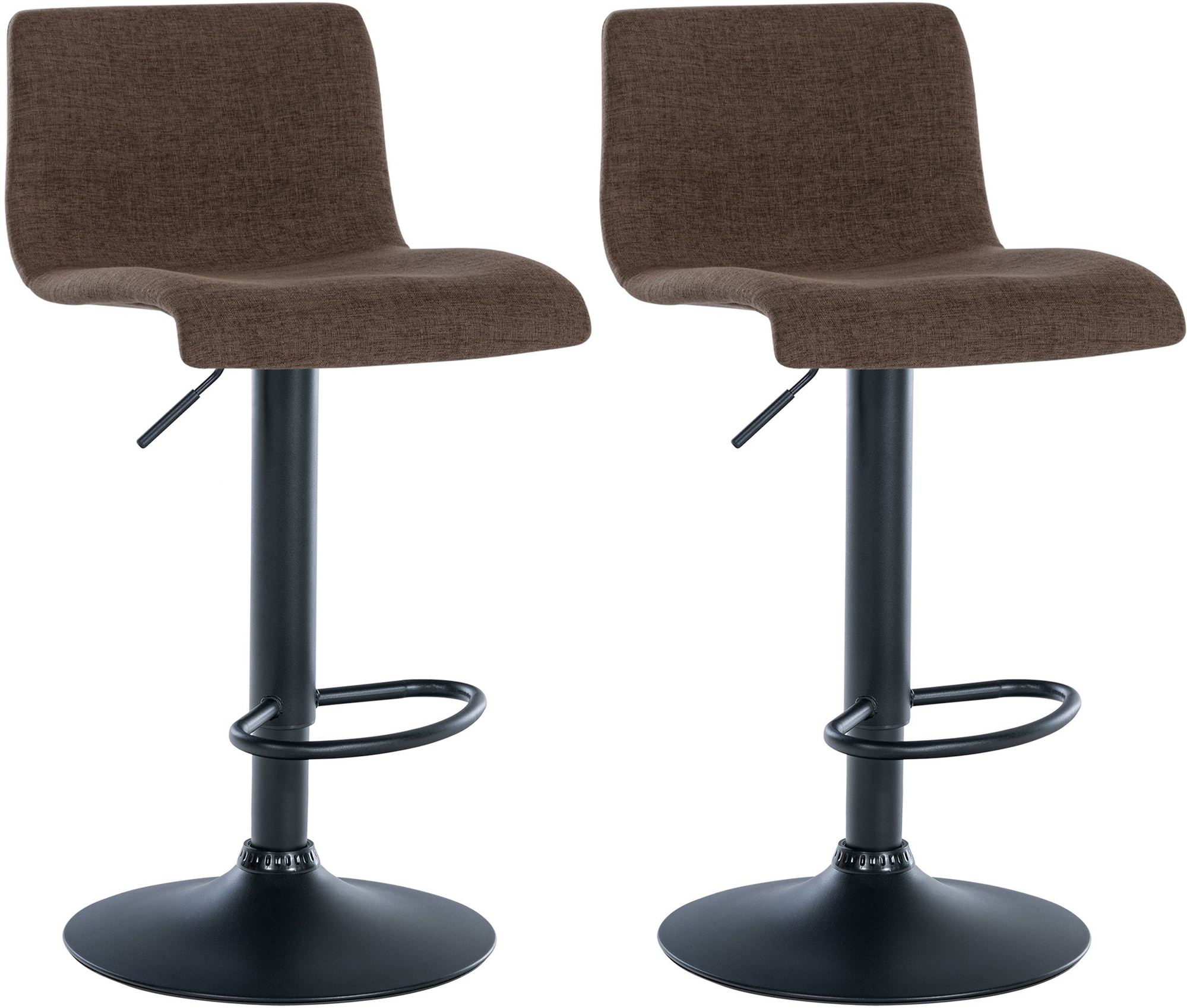 Lot De 2 Tabourets De Bar En Tissu Branford Brun