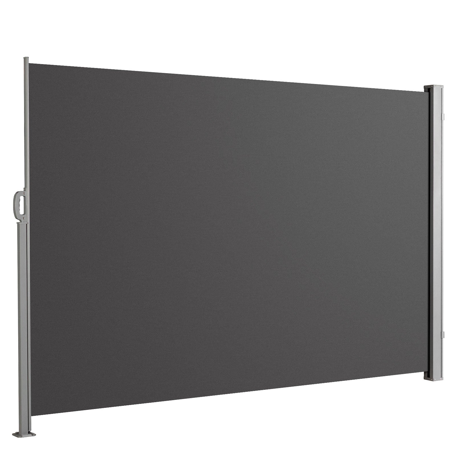 Store Latéral Extérieur 280 G/m² Brise Vue Pour Terrasse, Structure Aluminium, Anthracite 160 X 350 Cm
